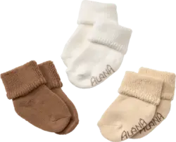 ALANA Erstlingssocken, braun + beige + wei&szlig;, Gr. 13/14