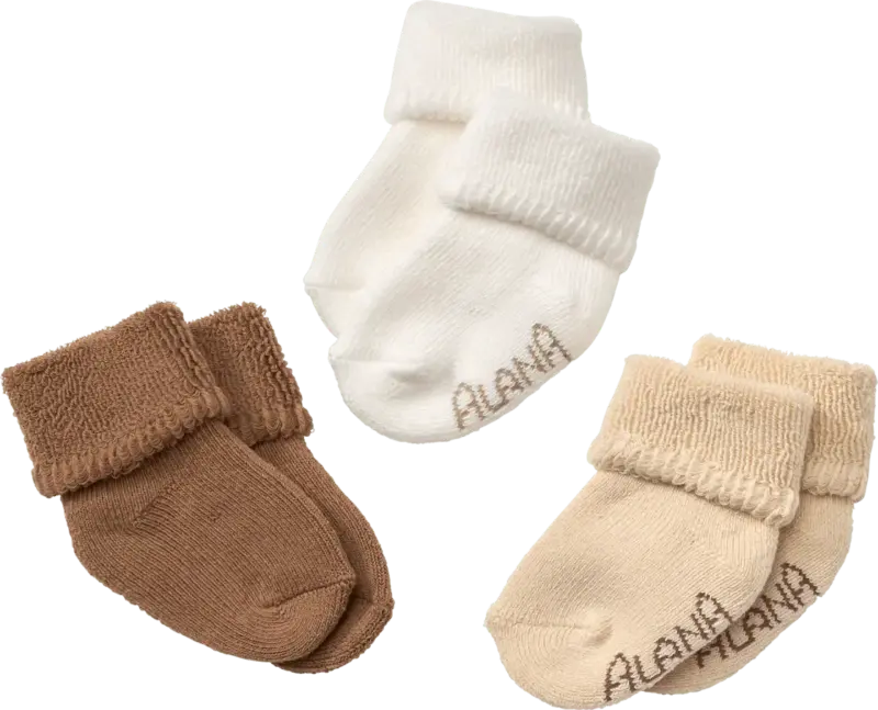 ALANA Erstlingssocken, braun + beige + wei&szlig;, Gr. 13/14