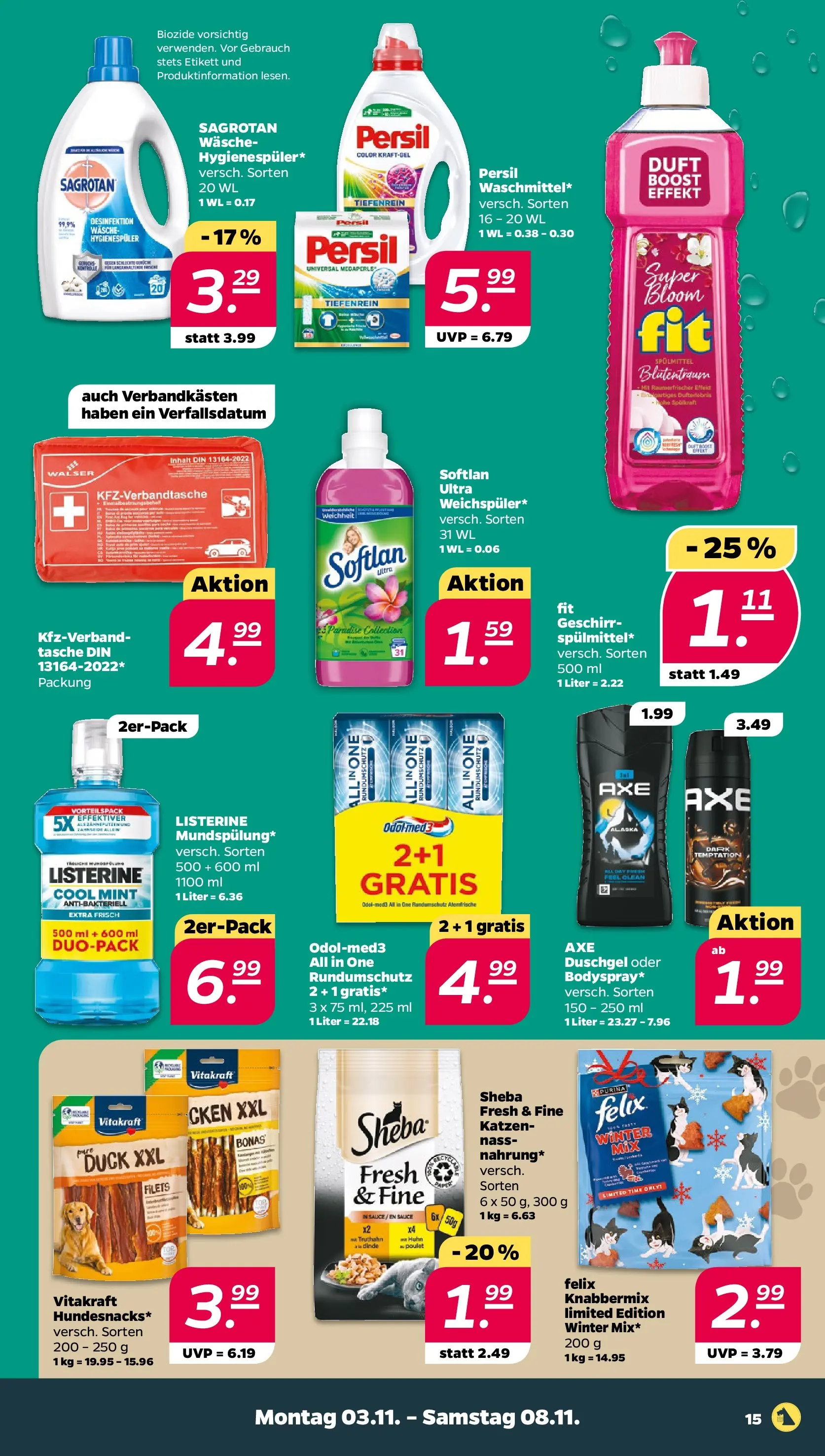 Netto Prospekt 	 ab 03.11.2025 → Angebote nächste Woche | Seite: 15 | Produkte: Sheba, Duft, Duschgel, Persil