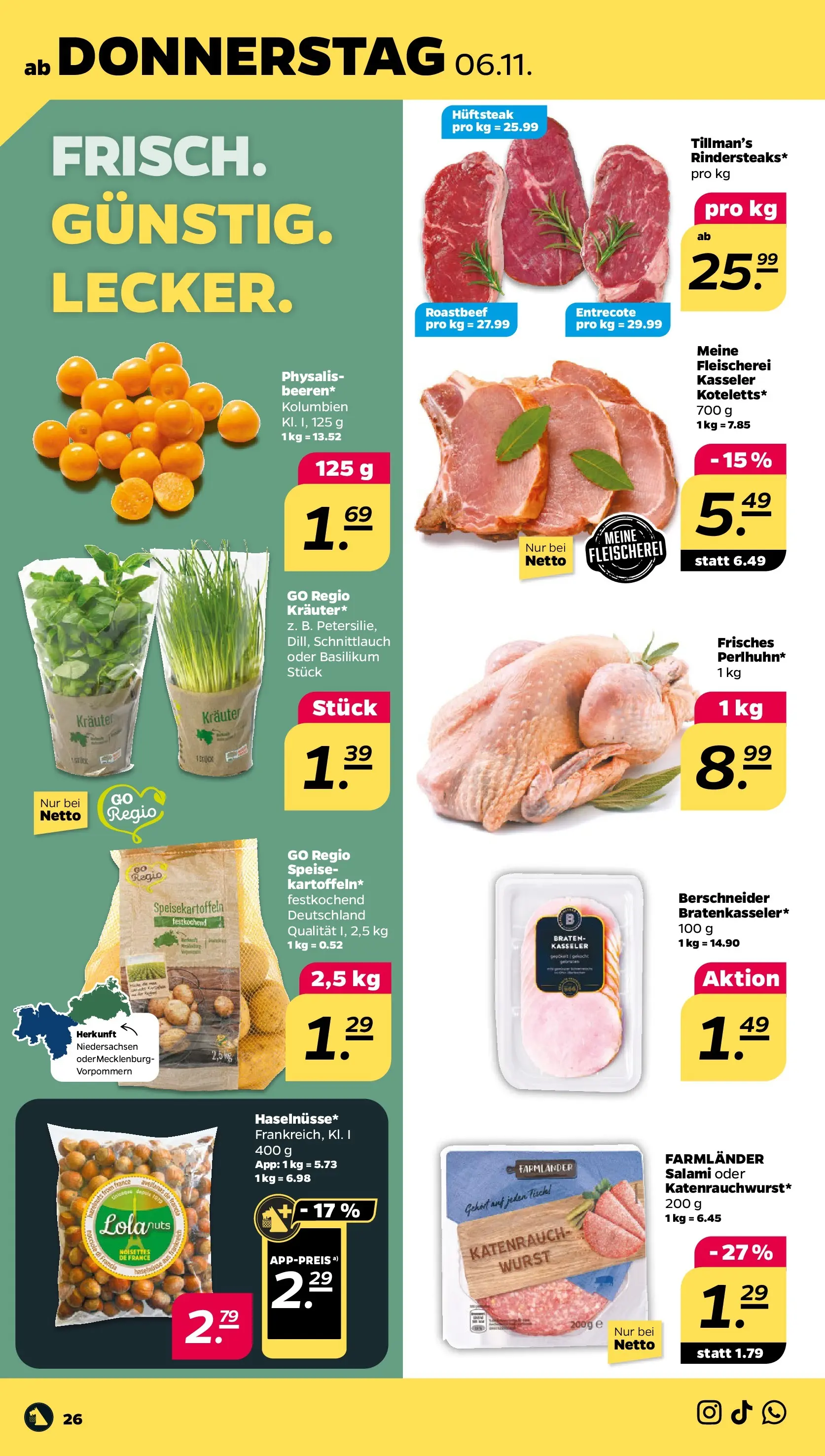 Netto Prospekt 	 ab 03.11.2025 → Angebote nächste Woche | Seite: 28 | Produkte: Tisch, Entrecote, Wurst, Salami