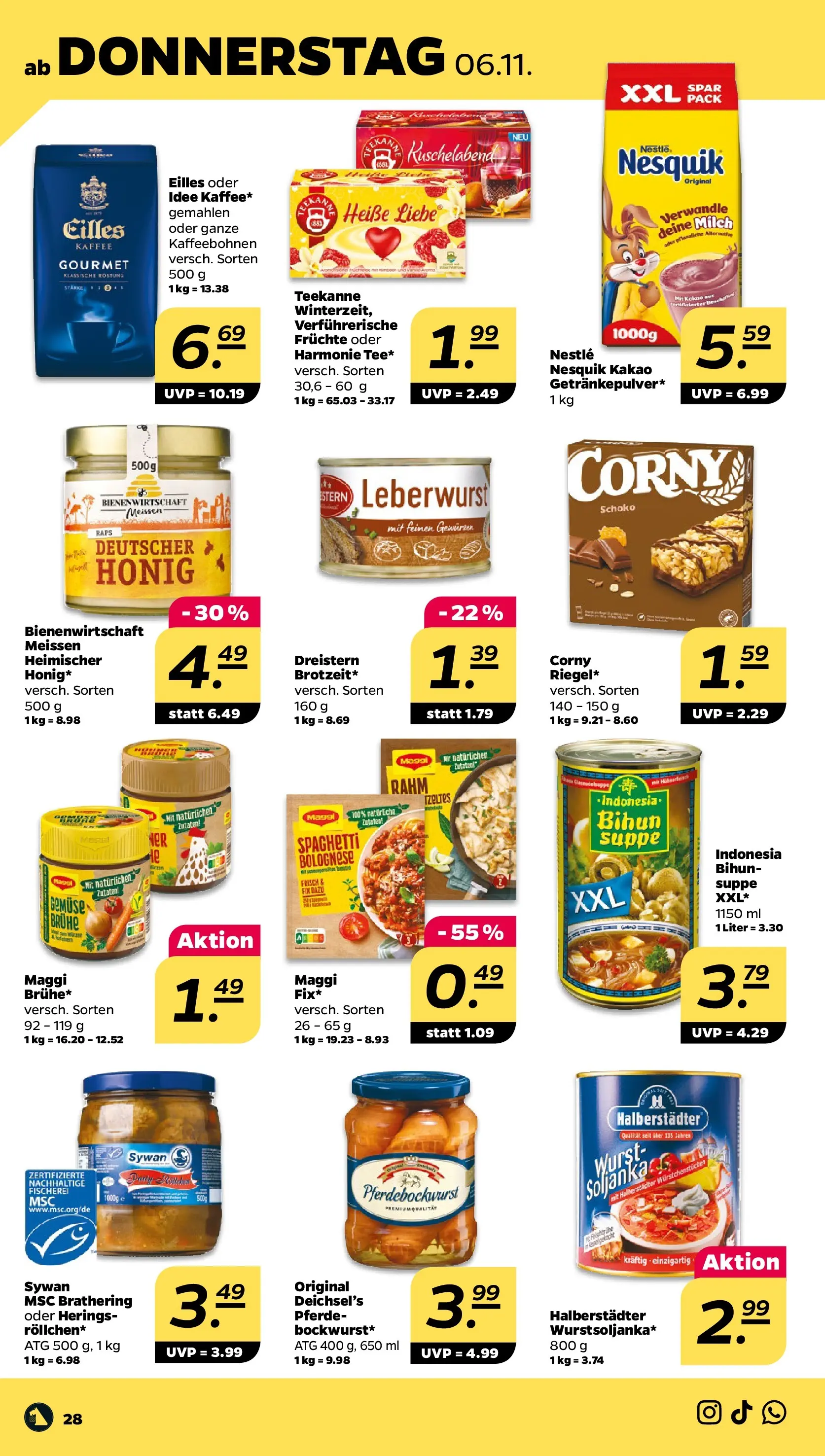 Netto Prospekt 	 ab 03.11.2025 → Angebote nächste Woche | Seite: 30 | Produkte: Nesquik, Maggi, Wurst, Teekanne