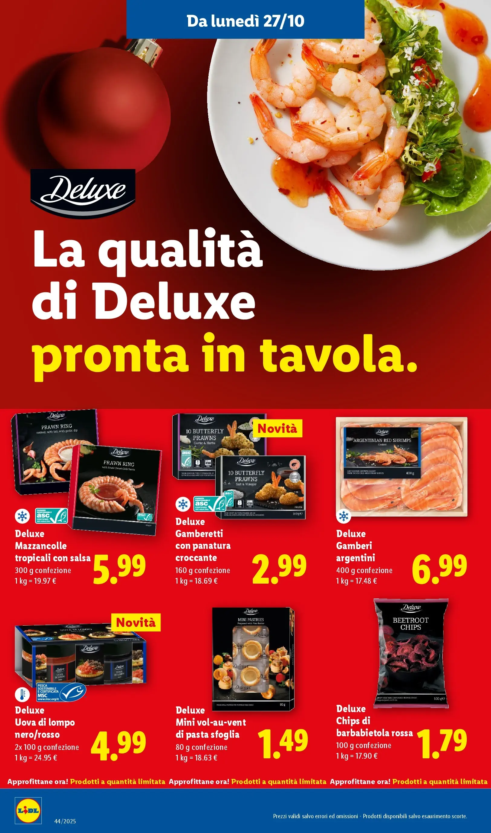 LIDL volantino della prossima settimana dal ﻿26/10/2025﻿ 📣 | Pagina: 8 | Prodotti: Gamberi, Salsa, Pasta, Gamberetti