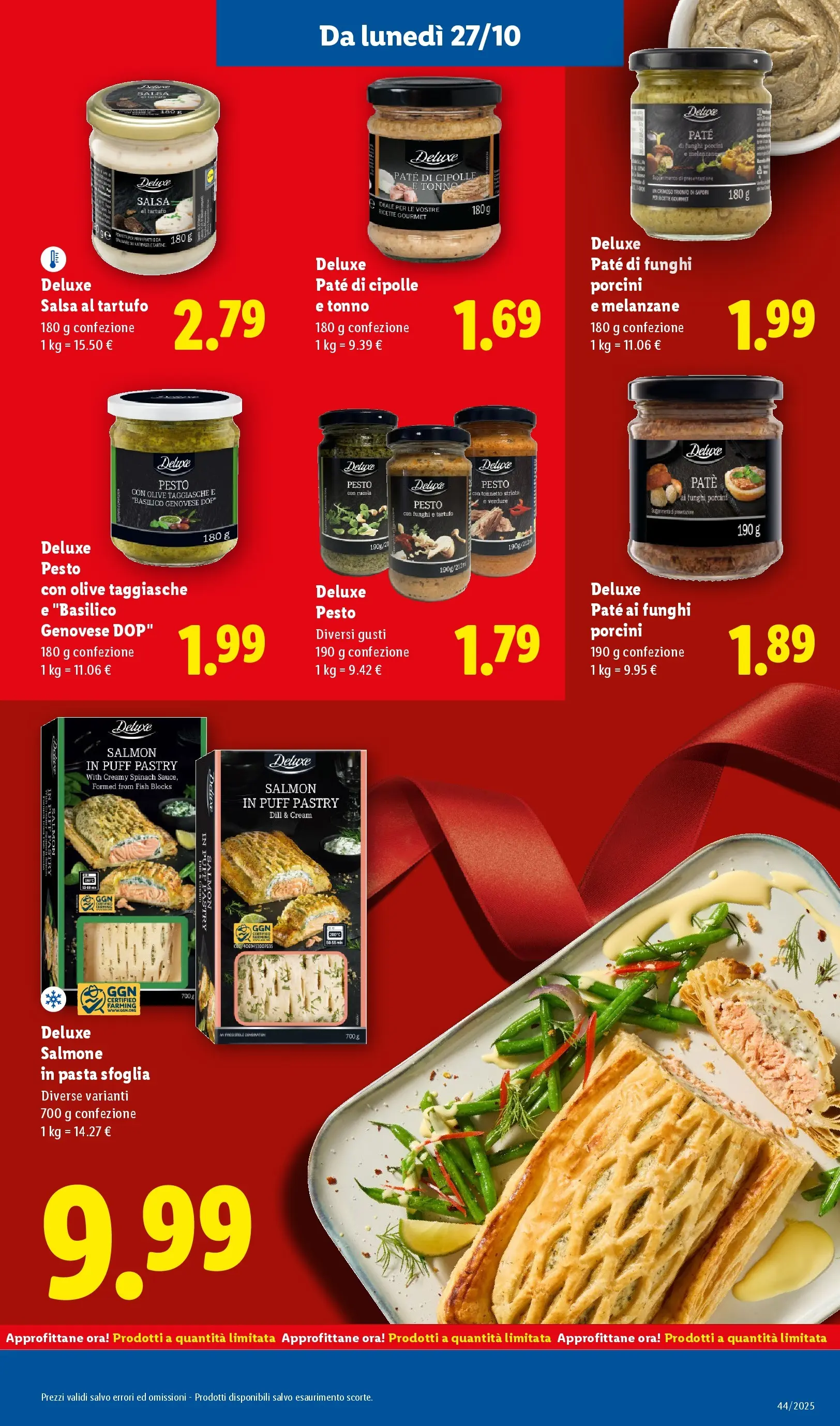 LIDL volantino della prossima settimana dal ﻿26/10/2025﻿ 📣 | Pagina: 9 | Prodotti: Salmone, Pasta sfoglia, Basilico, Tonno