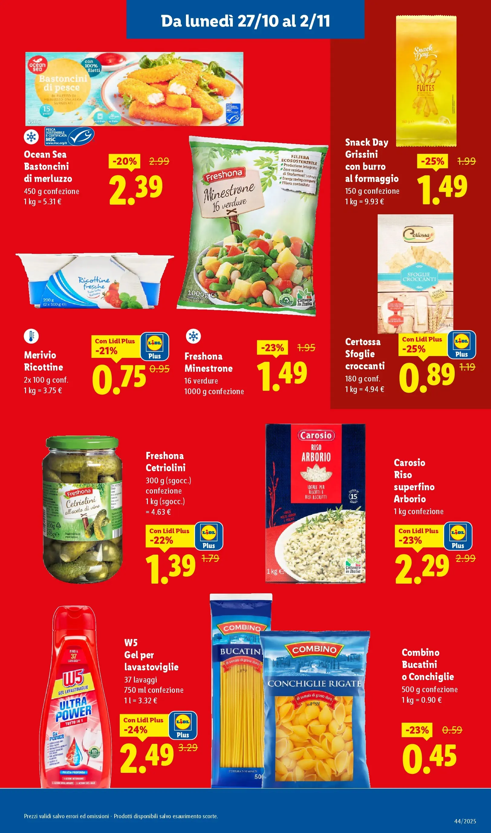 LIDL volantino della prossima settimana dal ﻿26/10/2025﻿ 📣 | Pagina: 19 | Prodotti: Merluzzo, Crackers, Grissini, Cetriolini