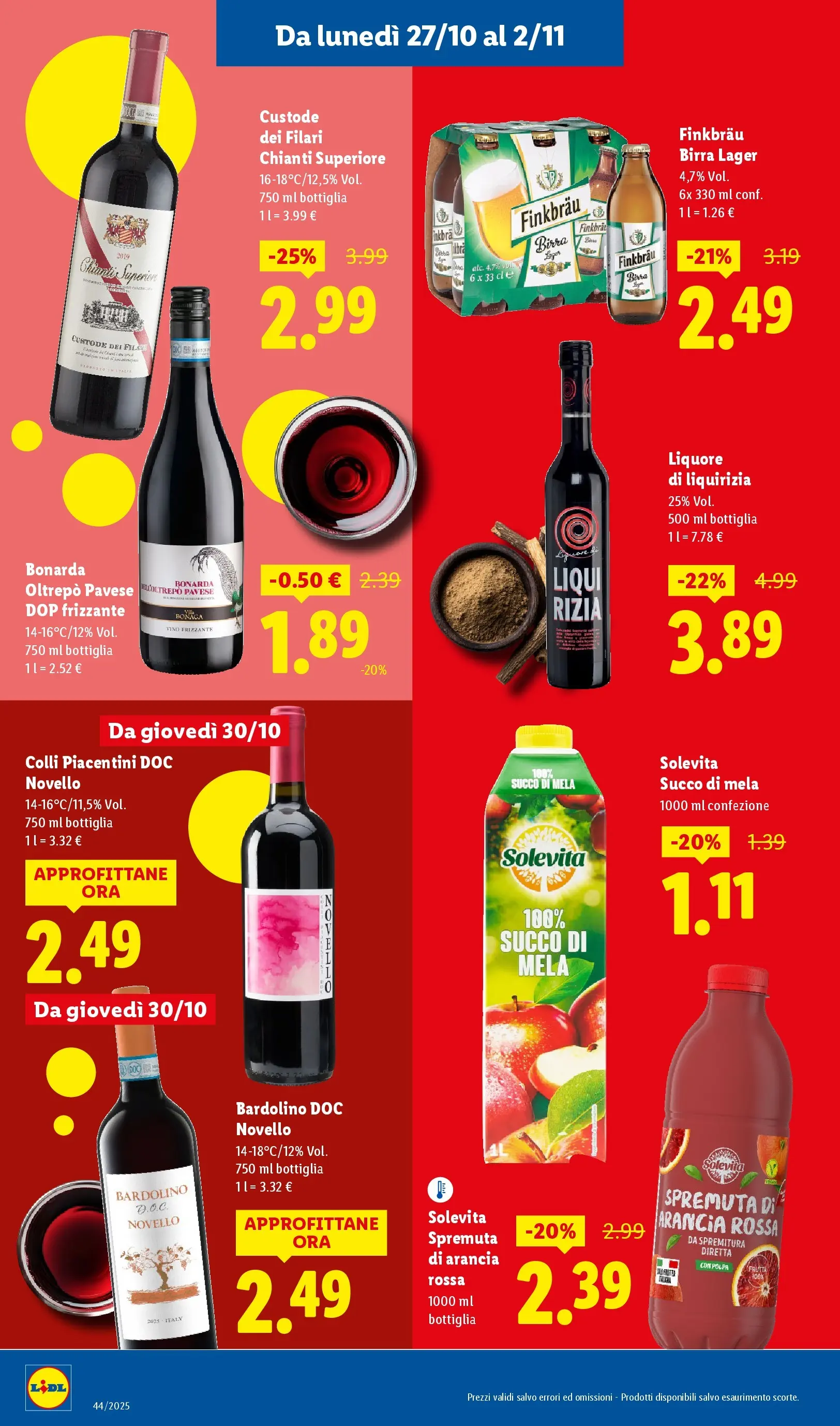 LIDL volantino della prossima settimana dal ﻿26/10/2025﻿ 📣 | Pagina: 20 | Prodotti: Succo, Vino, Liquore, Bottiglia