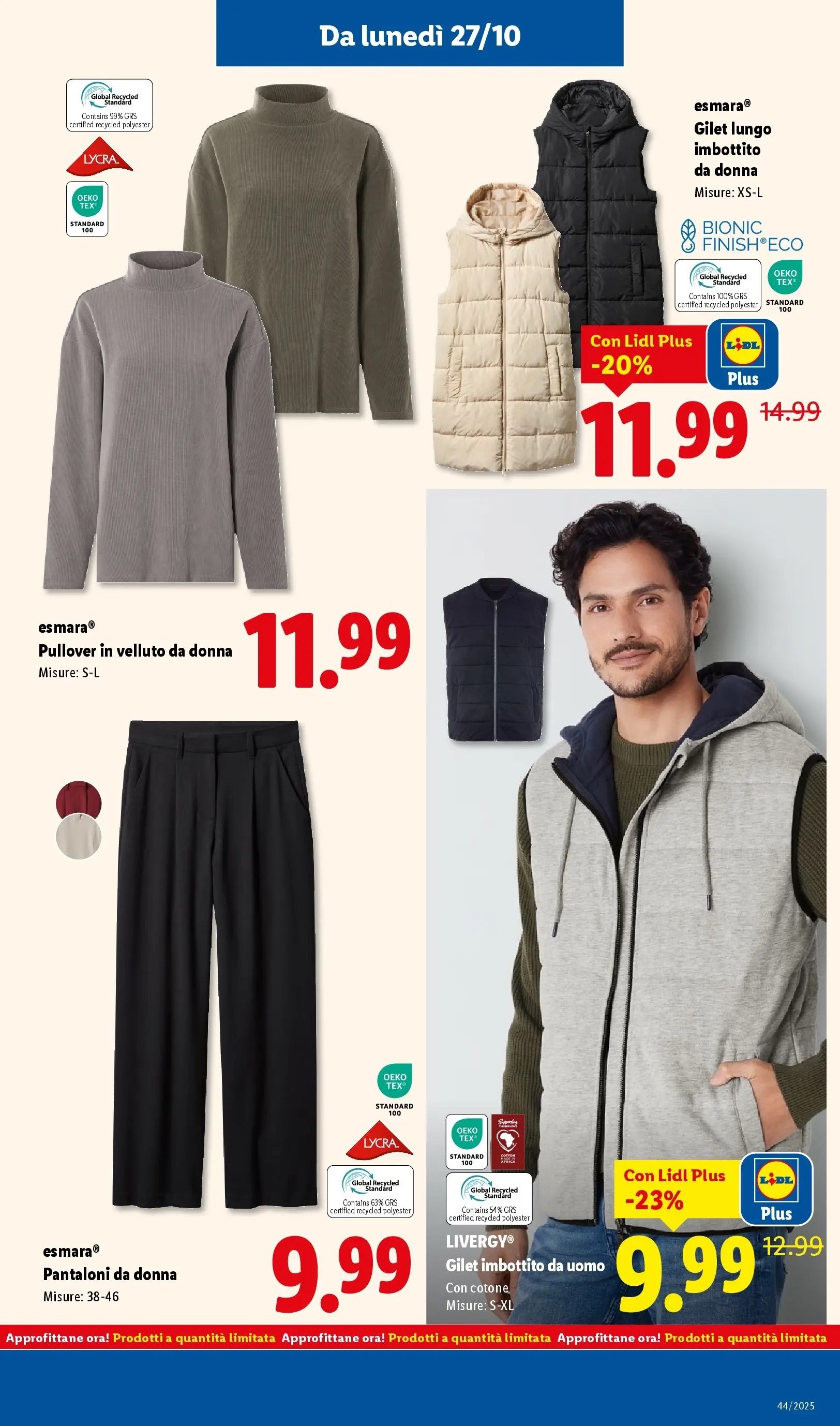 LIDL volantino della prossima settimana dal ﻿26/10/2025﻿ 📣 | Pagina: 39 | Prodotti: Pantaloni, Gilet