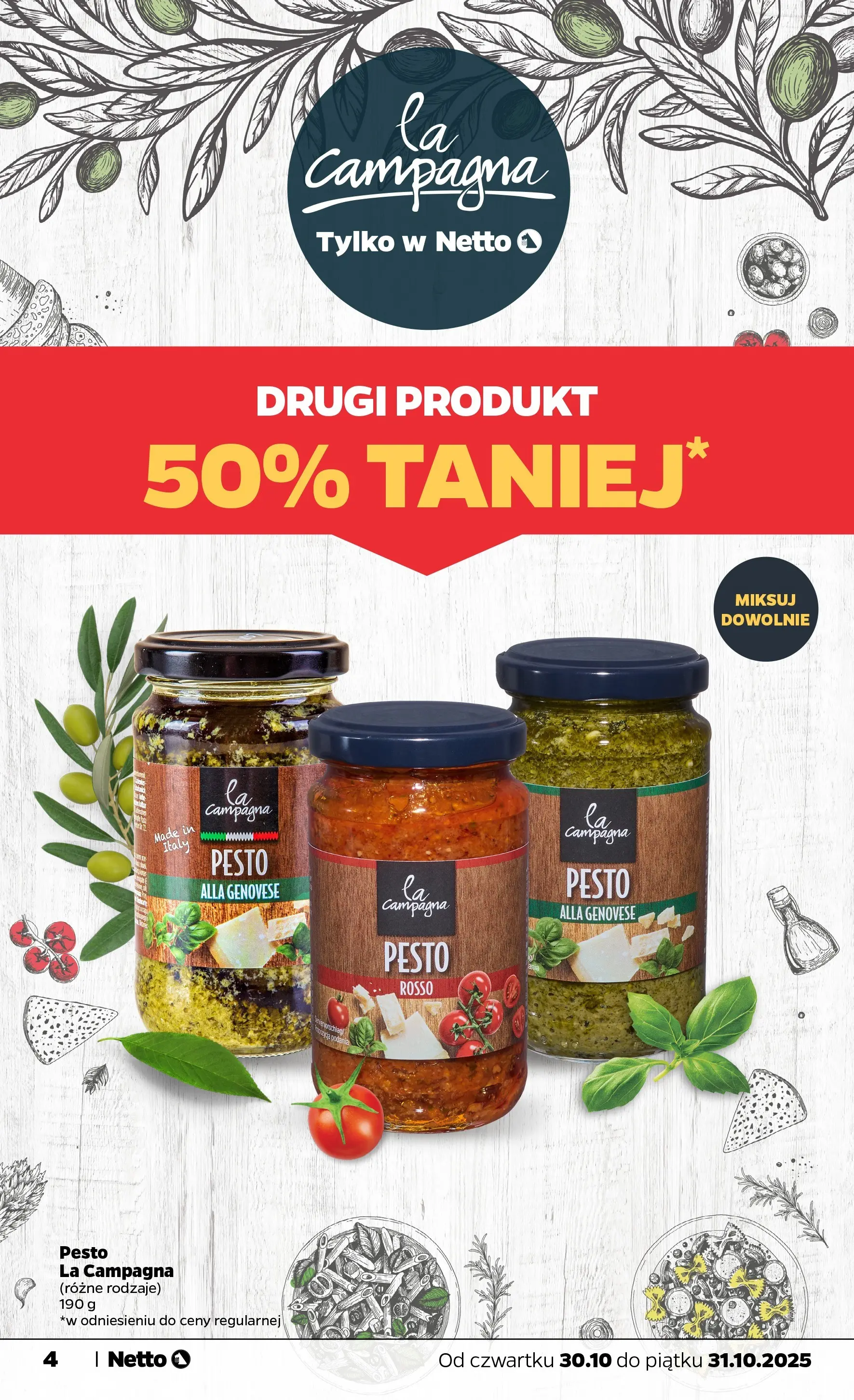 Netto gazetka - Spożywcza od 30.10.2025 - Aktualne promocje | Strona: 4 | Produkty: Pesto