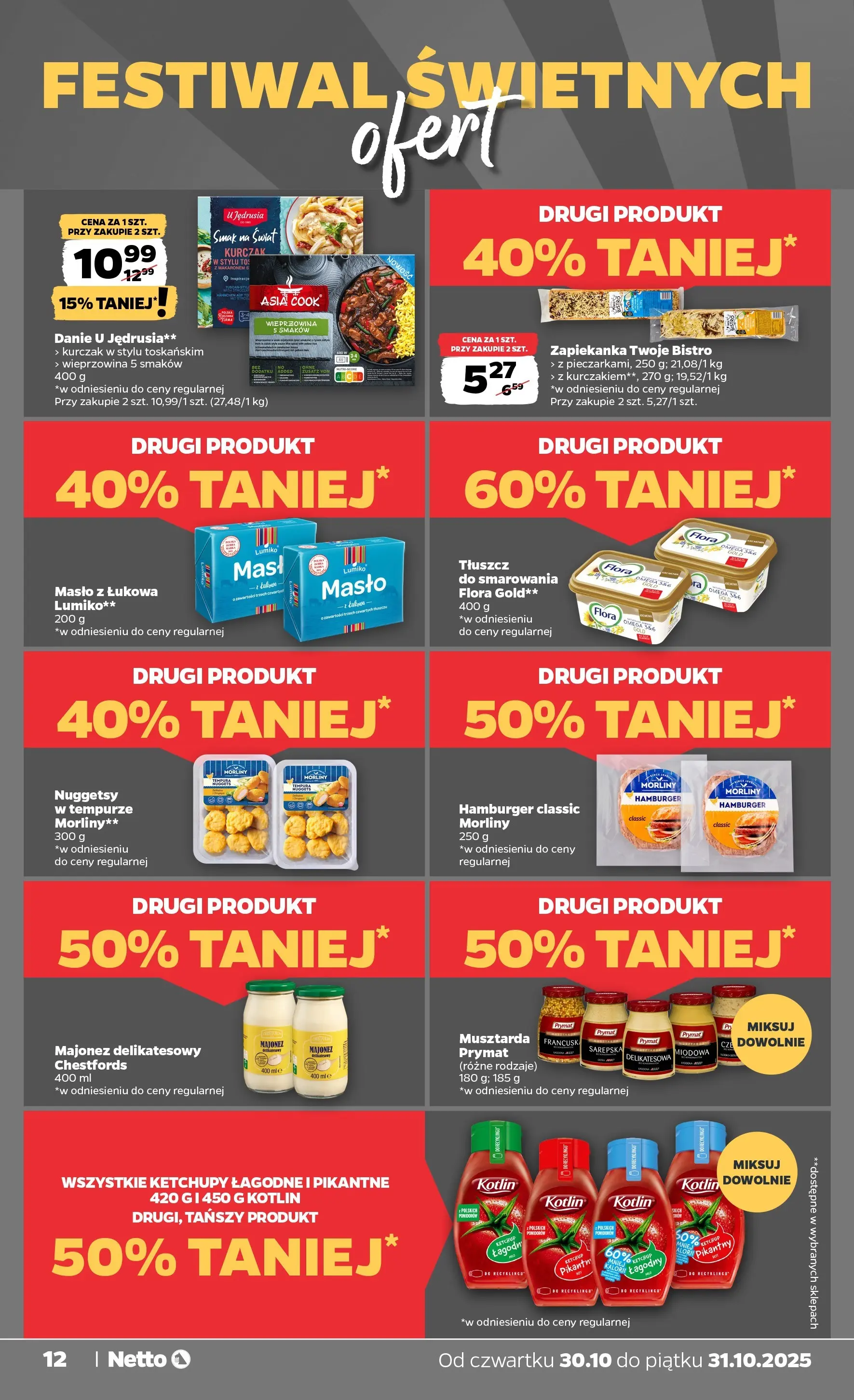 Netto gazetka - Spożywcza od 30.10.2025 - Aktualne promocje | Strona: 12 | Produkty: Tempura, Ketchup, Wieprzowina, Nuggets