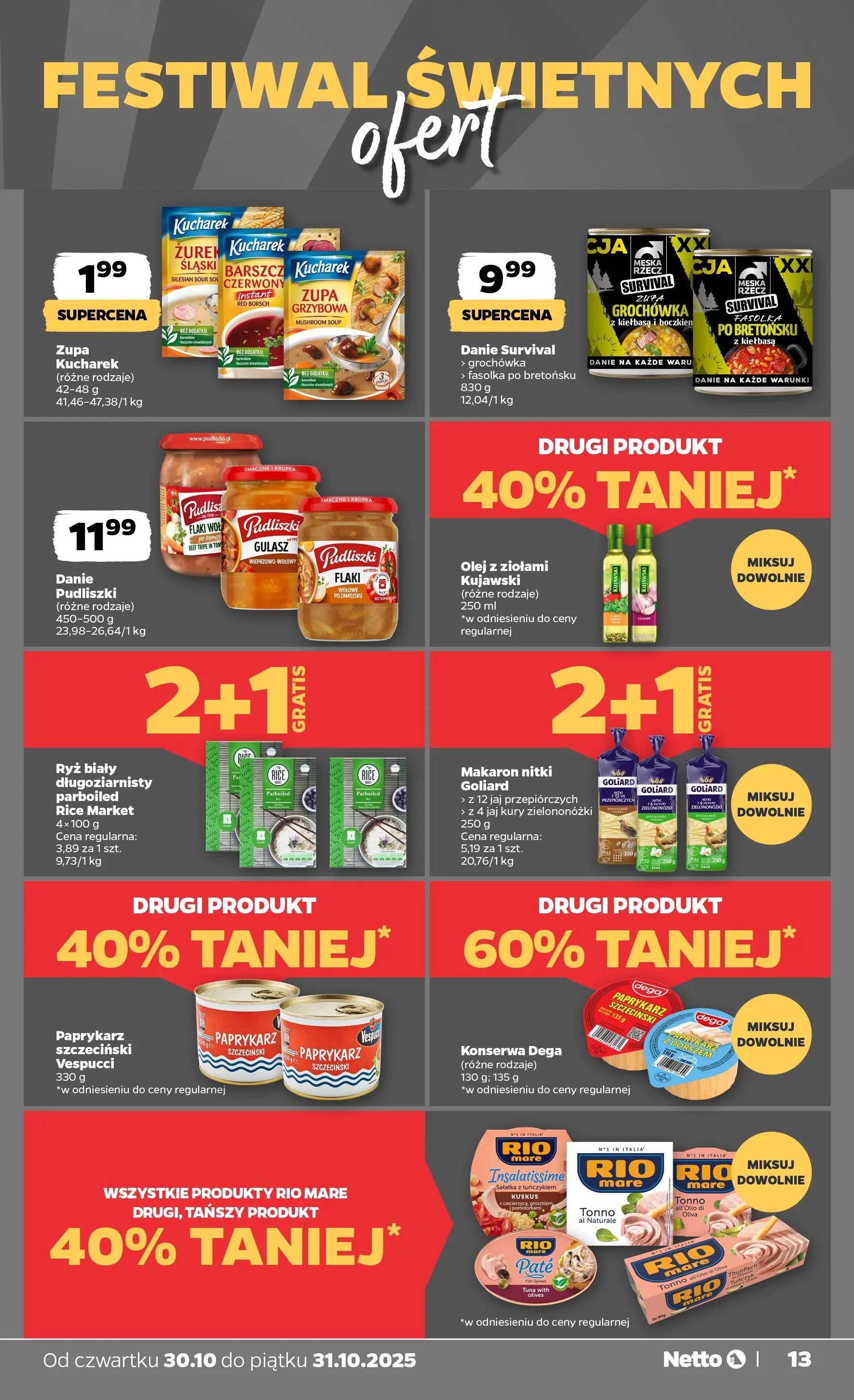 Netto gazetka - Spożywcza od 30.10.2025 - Aktualne promocje | Strona: 13 | Produkty: Zurek, Zupa, Olej, Gulasz