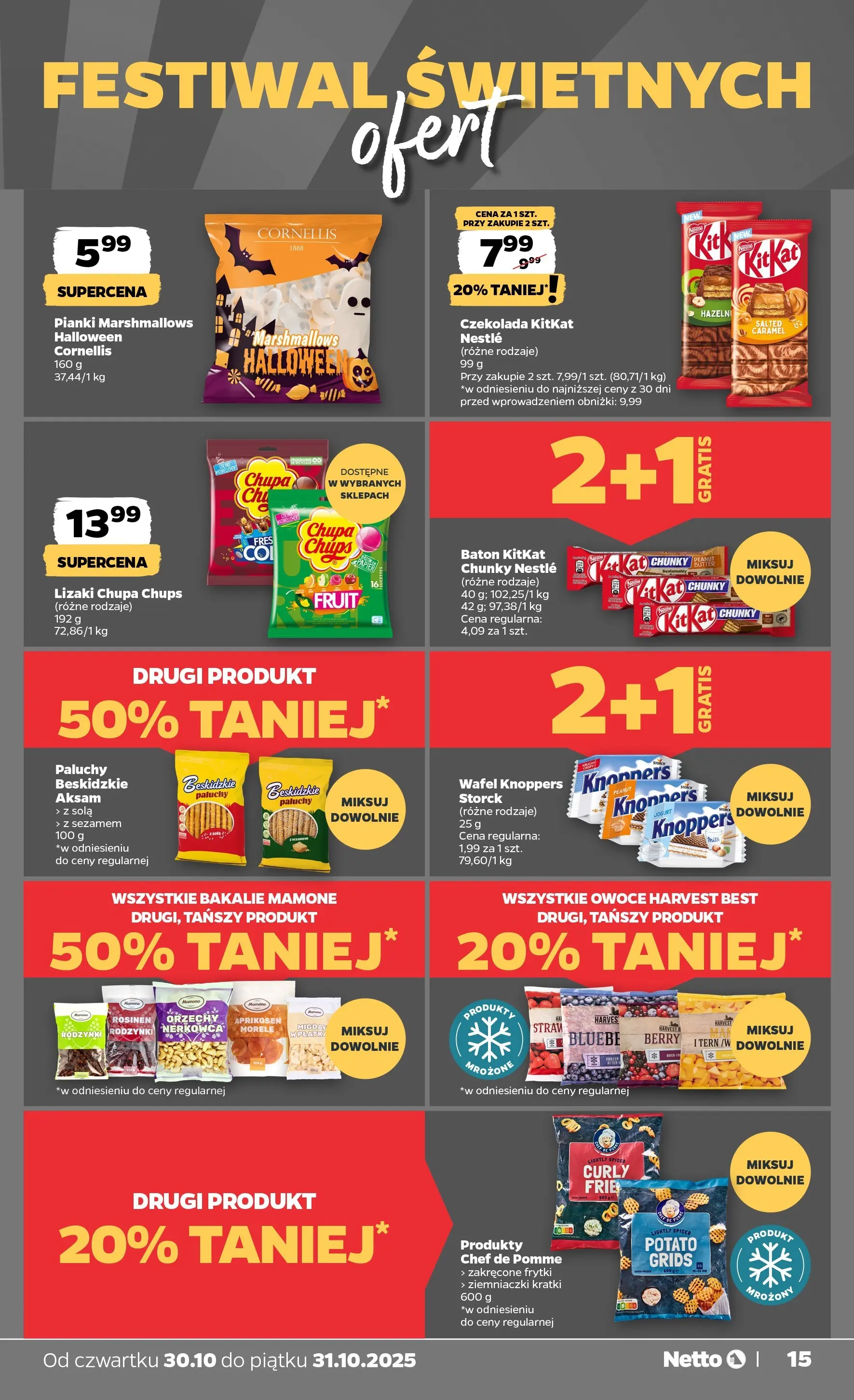 Netto gazetka - Spożywcza od 30.10.2025 - Aktualne promocje | Strona: 15 | Produkty: Jogurt, Pianki, Orzechy, Rodzynki