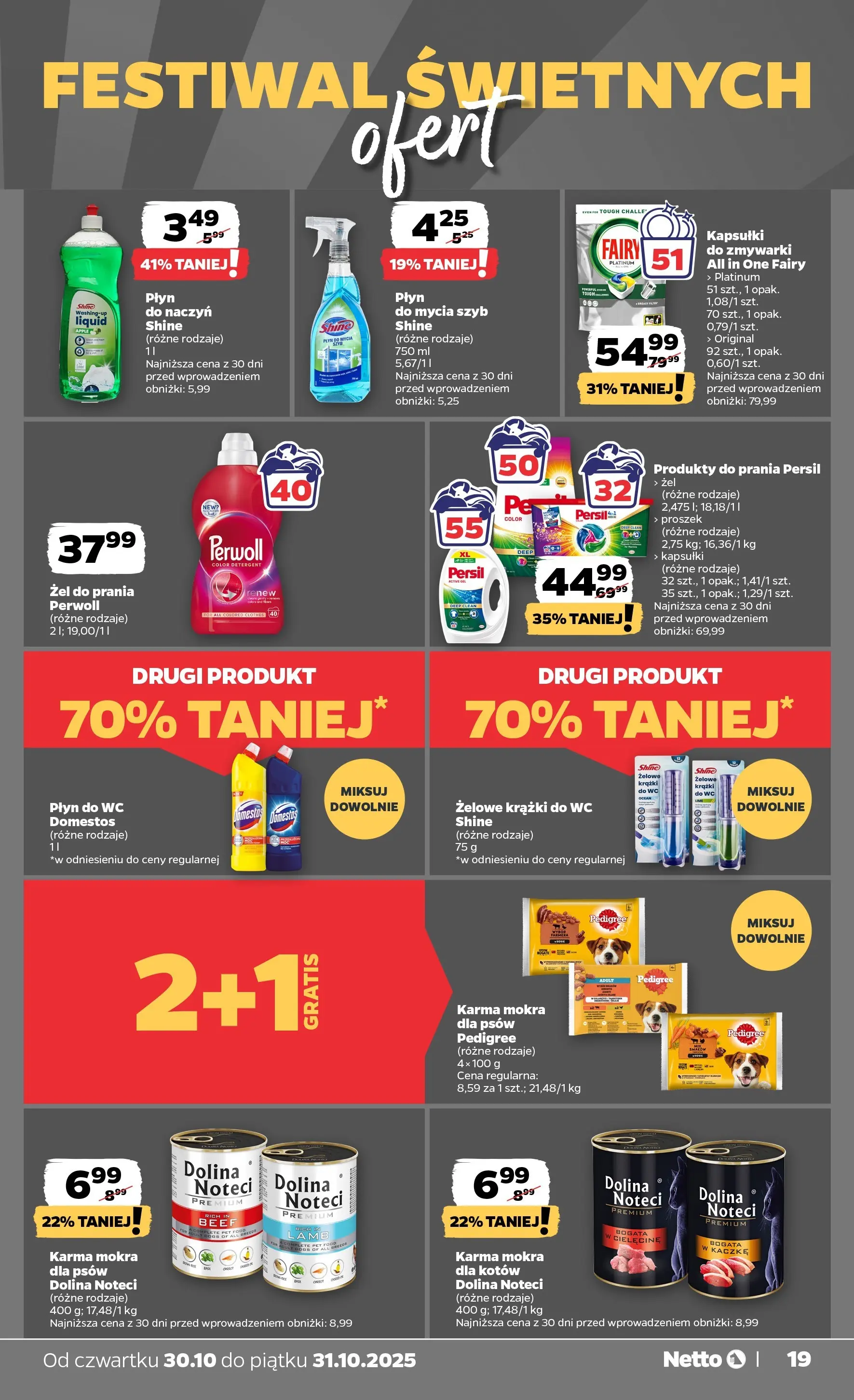 Netto gazetka - Spożywcza od 30.10.2025 - Aktualne promocje | Strona: 19 | Produkty: Persil, Pedigree, Domestos, Fairy