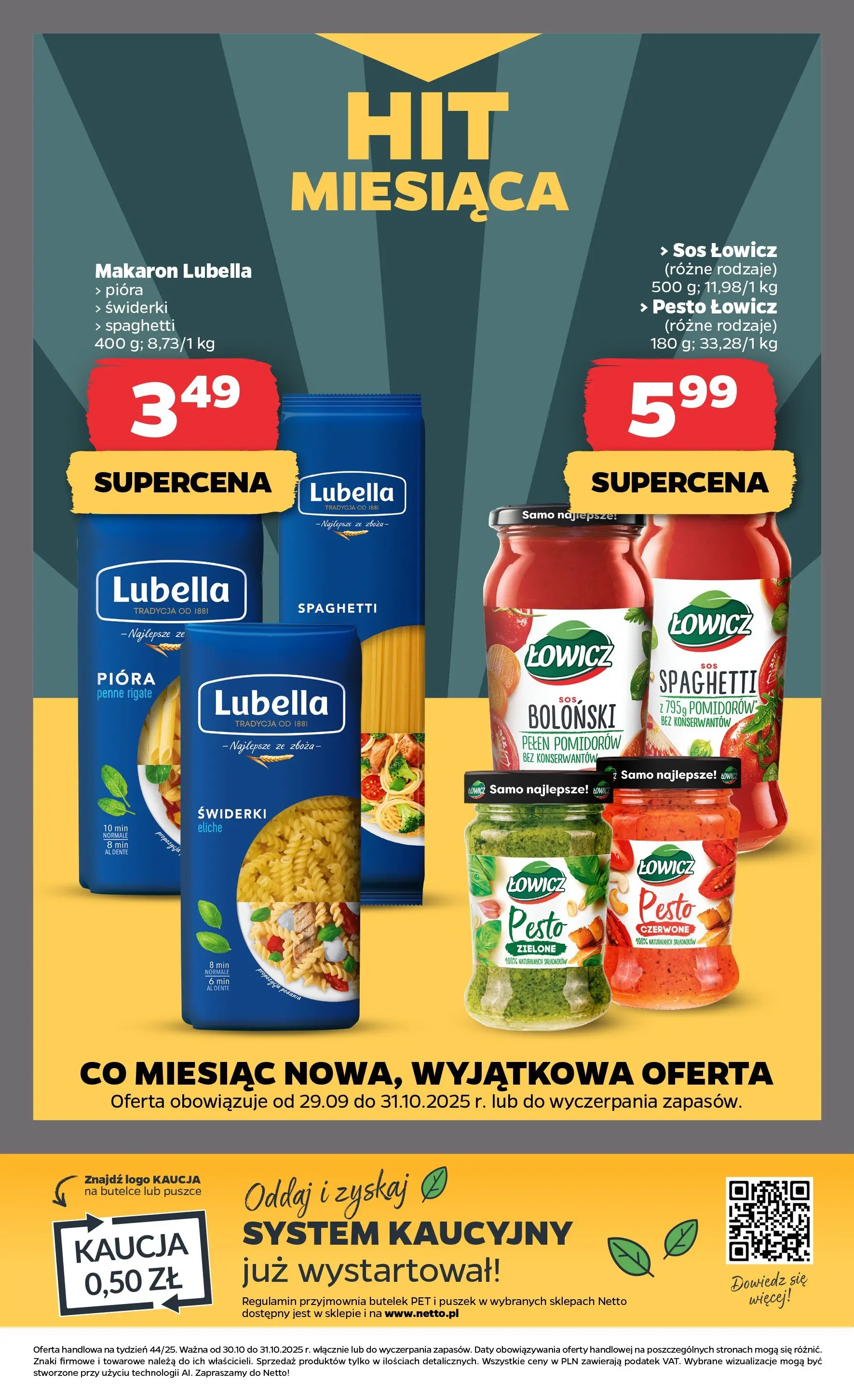 Netto gazetka - Spożywcza od 30.10.2025 - Aktualne promocje | Strona: 21 | Produkty: Penne, Pesto, Makaron, Sos