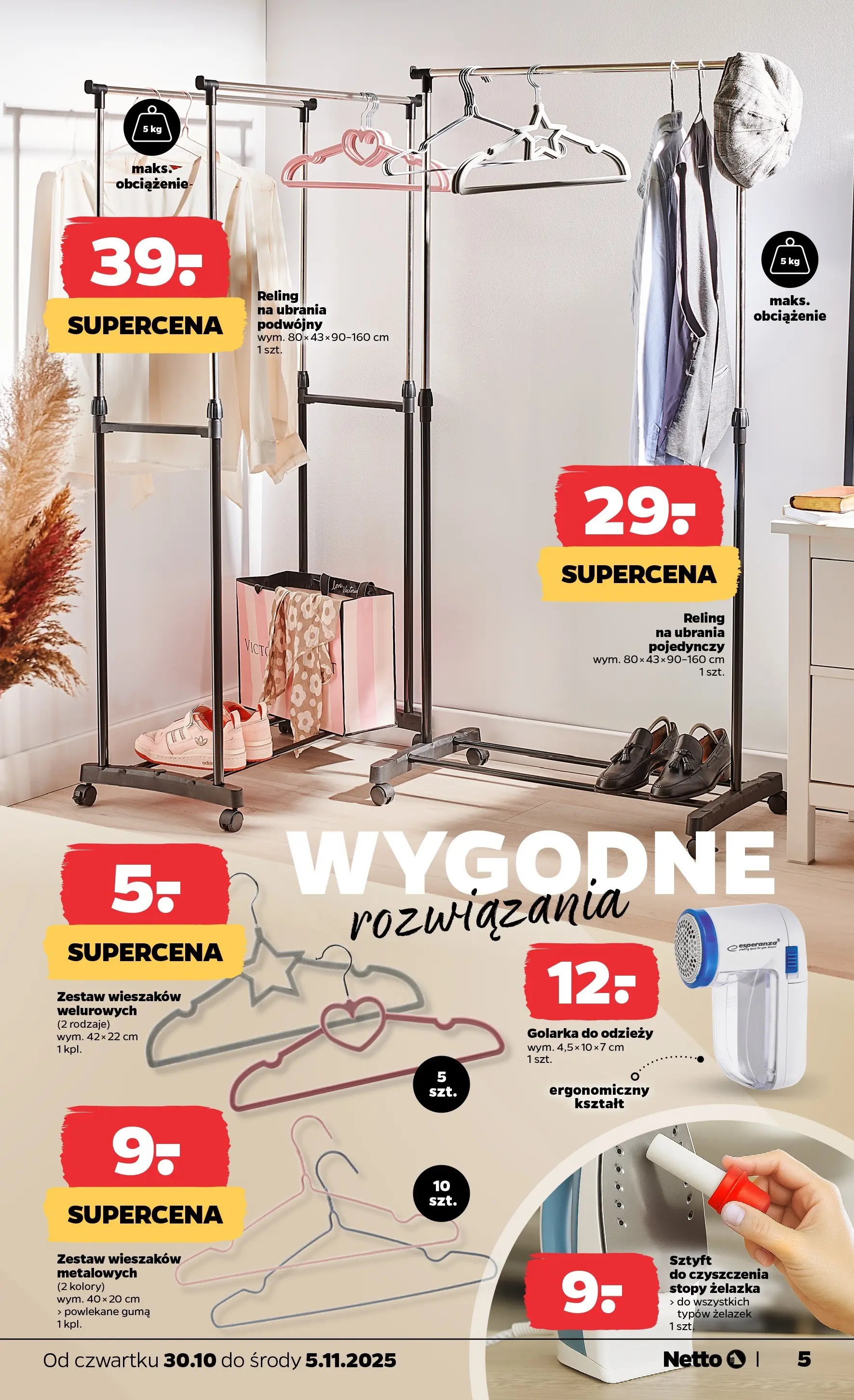 Netto gazetka - Non Food od 30.10.2025 - Aktualne promocje | Strona: 5 | Produkty: Ubrania, Golarka