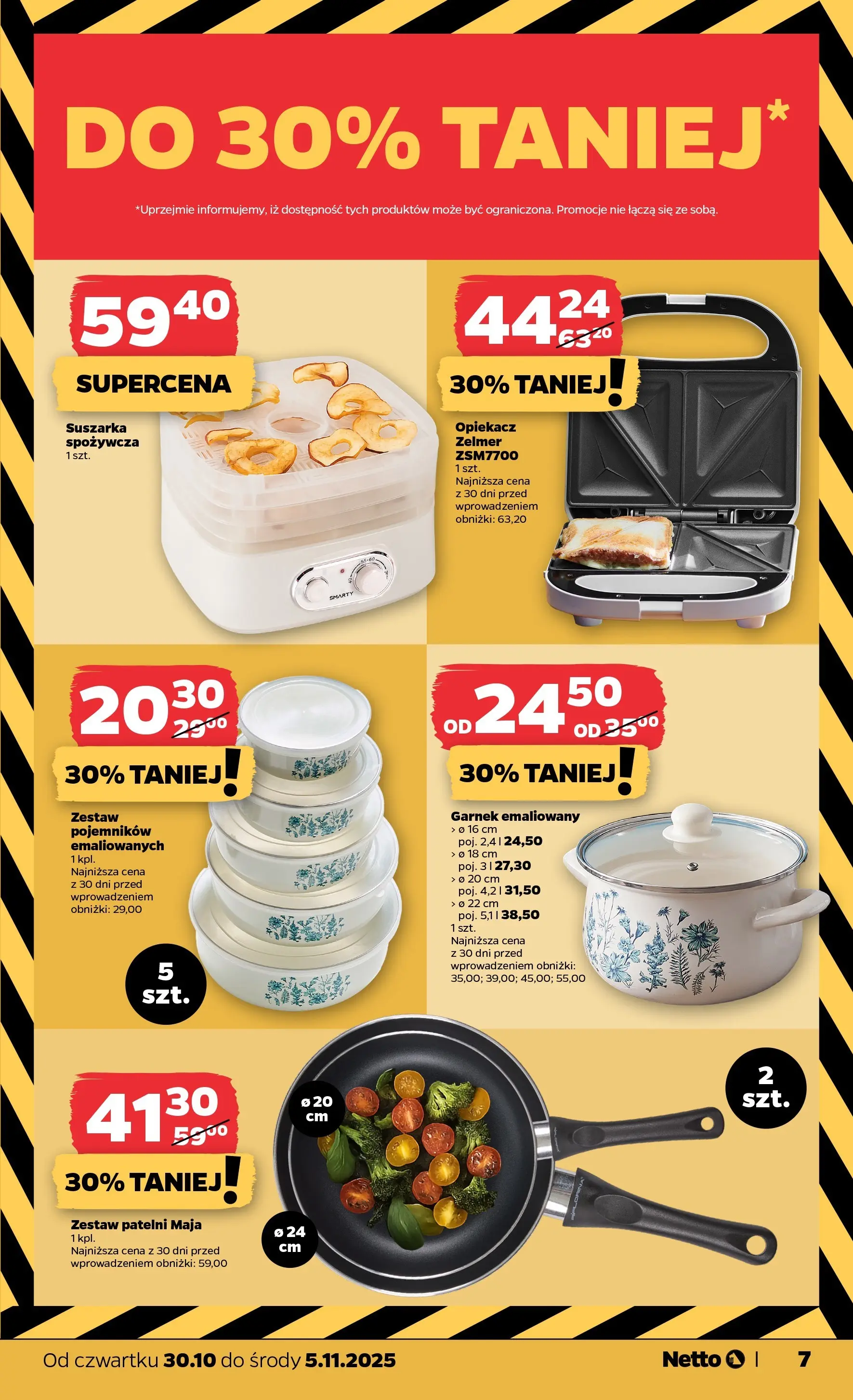 Netto gazetka - Non Food od 30.10.2025 - Aktualne promocje | Strona: 7 | Produkty: Suszarka, Opiekacz, Garnek