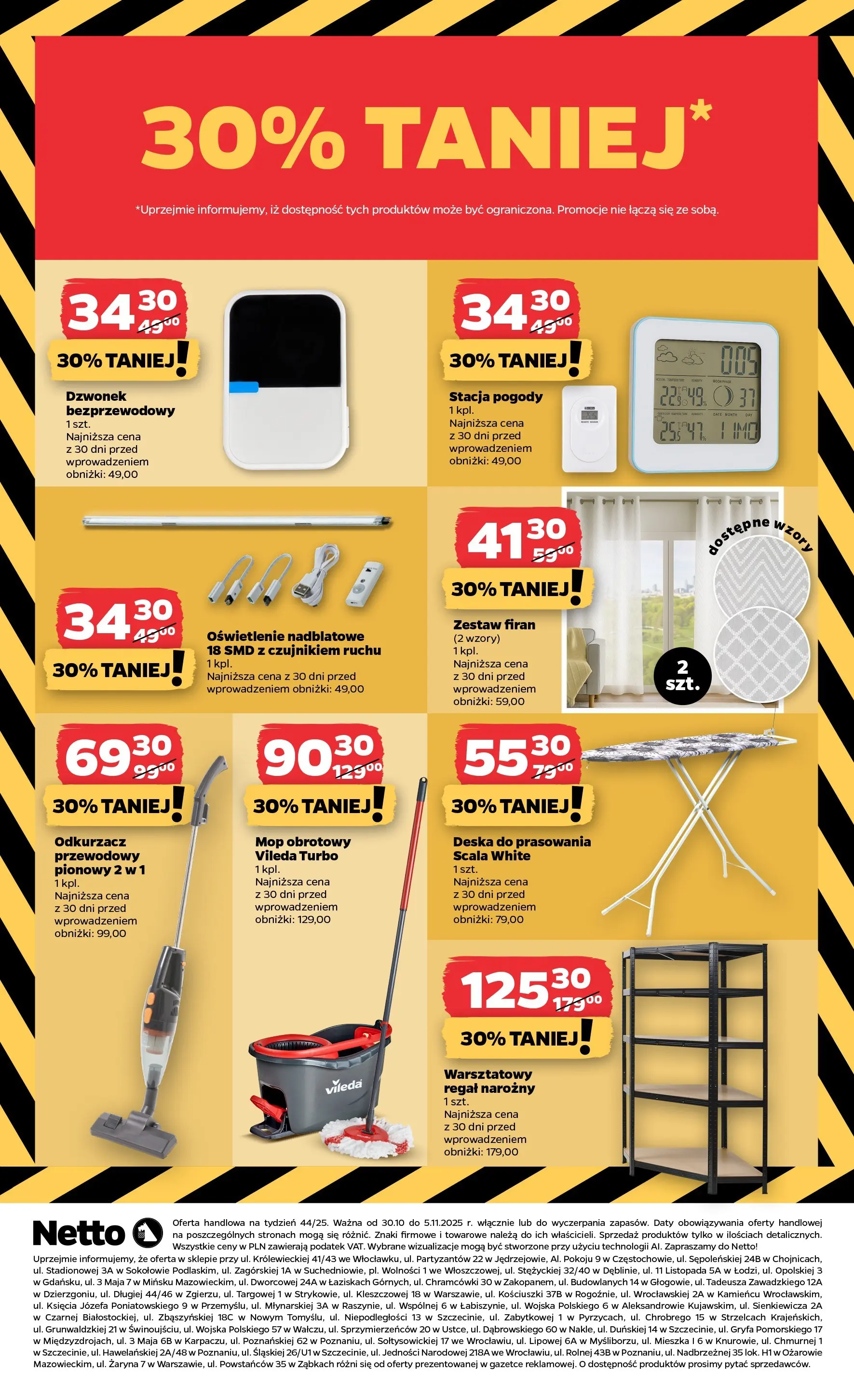Netto gazetka - Non Food od 30.10.2025 - Aktualne promocje | Strona: 8 | Produkty: Odkurzacz, Stacja pogody, Regał, Vileda