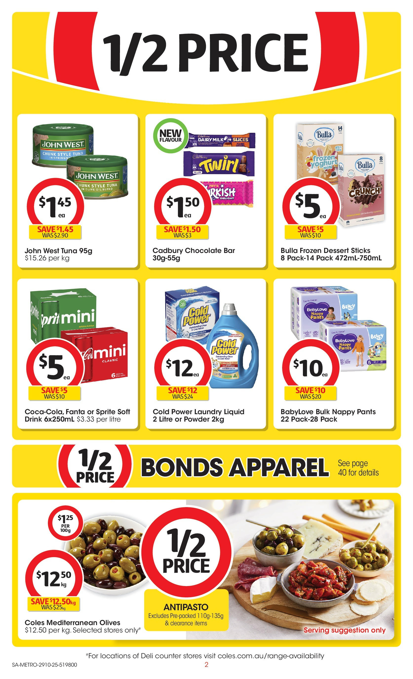 ﻿﻿Coles catalogue valid from 28/10/2025 > Online Australia | Page: 2 | Products: Milk, Olives, Olive oil, Laundry