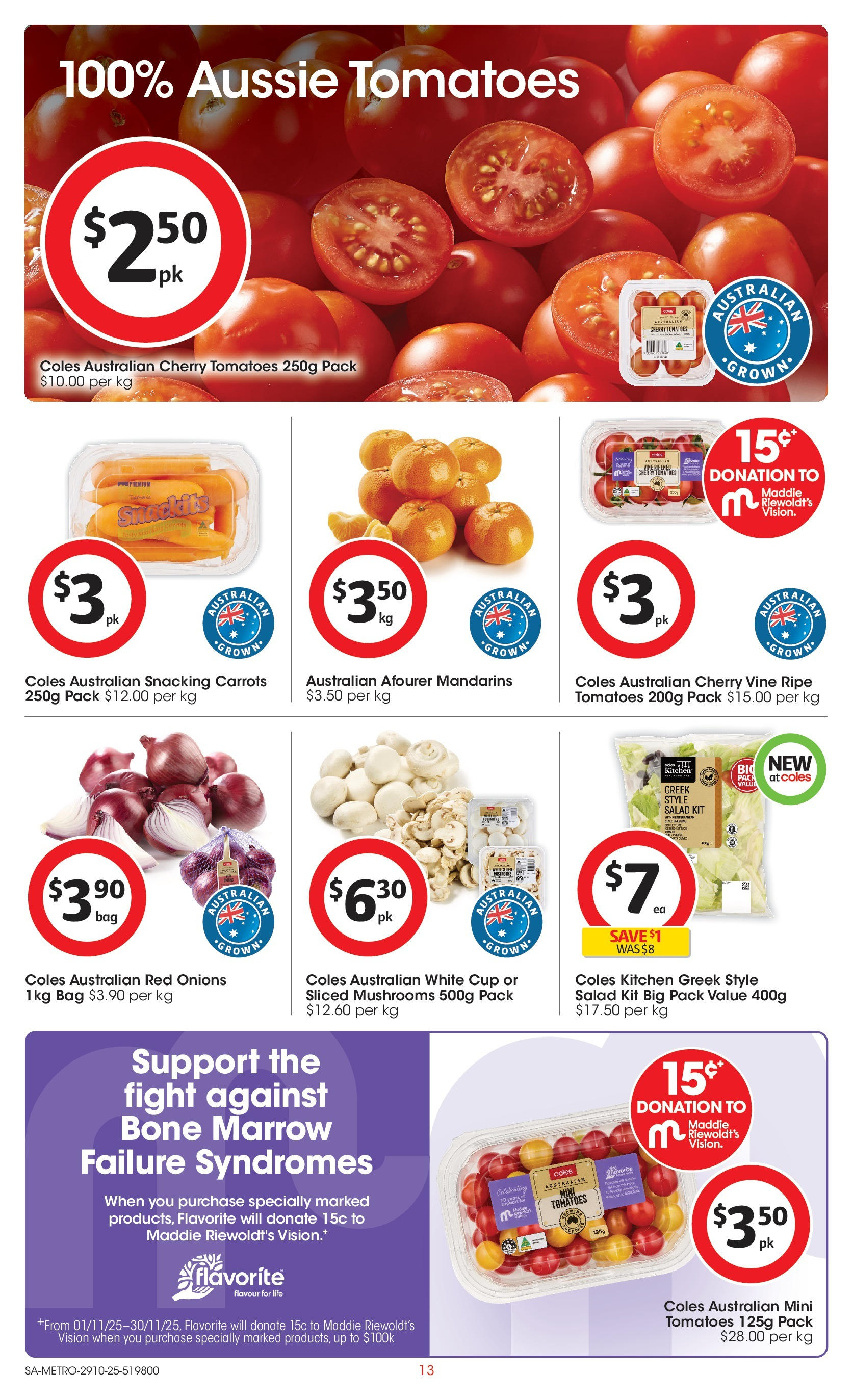 ﻿﻿Coles catalogue valid from 28/10/2025 > Online Australia | Page: 13 | Products: Carrots, Salad, Onions, Bag