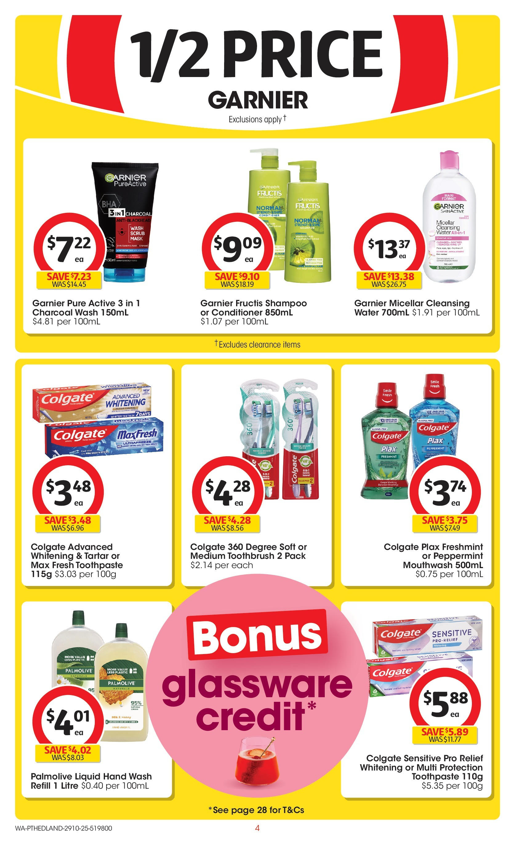 ﻿﻿Coles catalogue valid from 28/10/2025 > Online Australia | Page: 4 | Products: Shampoo, Conditioner, Glassware, Mouthwash