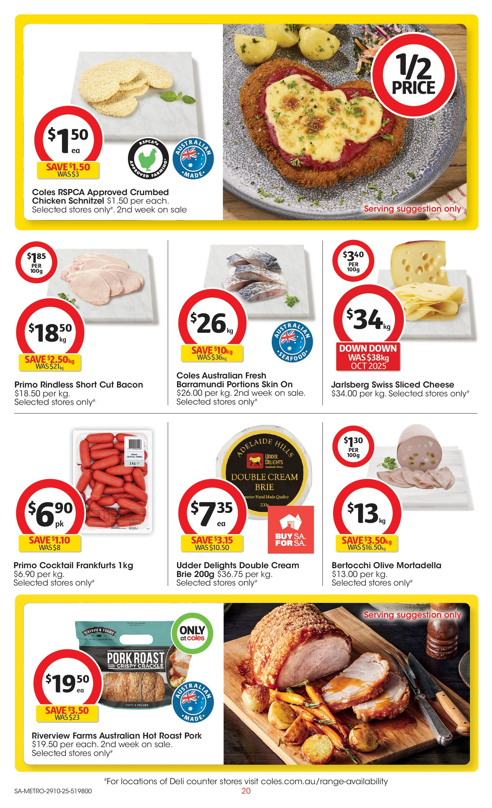 ﻿﻿Coles catalogue valid from 28/10/2025 > Online Australia | Page: 20 | Products: Bacon, Cheese, Chicken, Cream