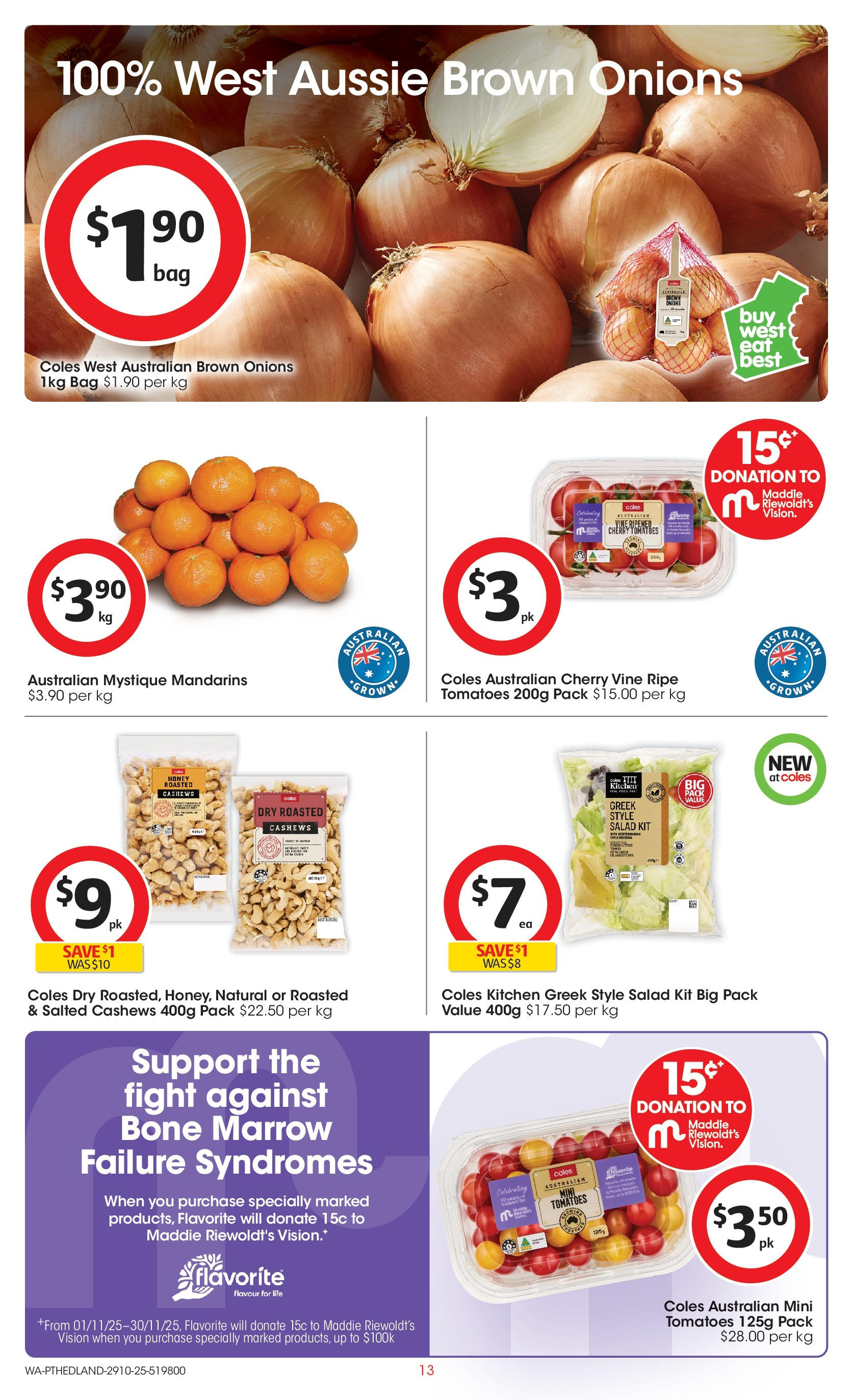 ﻿﻿Coles catalogue valid from 28/10/2025 > Online Australia | Page: 13 | Products: Honey, Mandarins, Salad, Bag