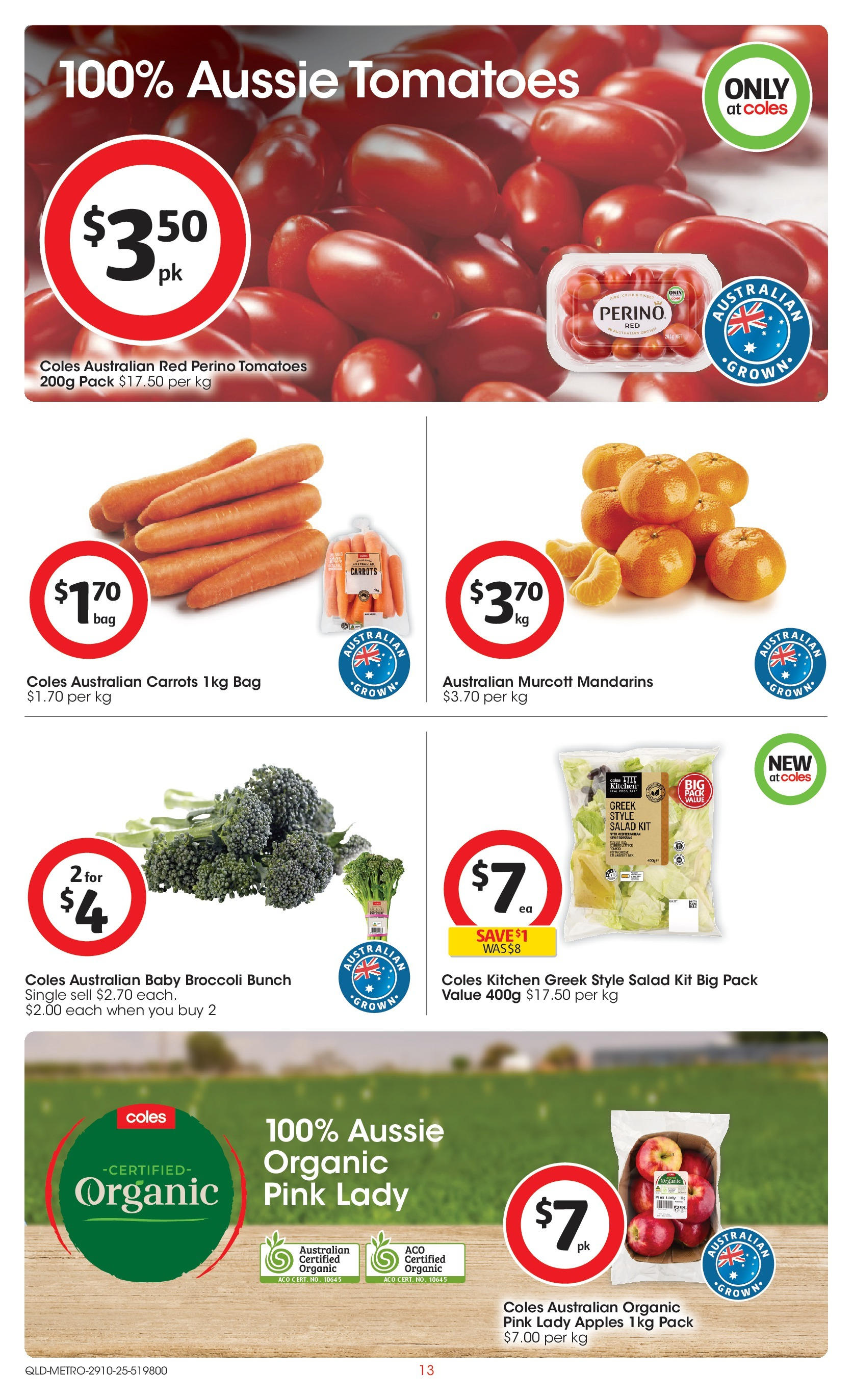 ﻿﻿Coles catalogue valid from 29/10/2025 > Online Australia | Page: 13 | Products: Tomatoes, Mandarins, Carrots, Salad