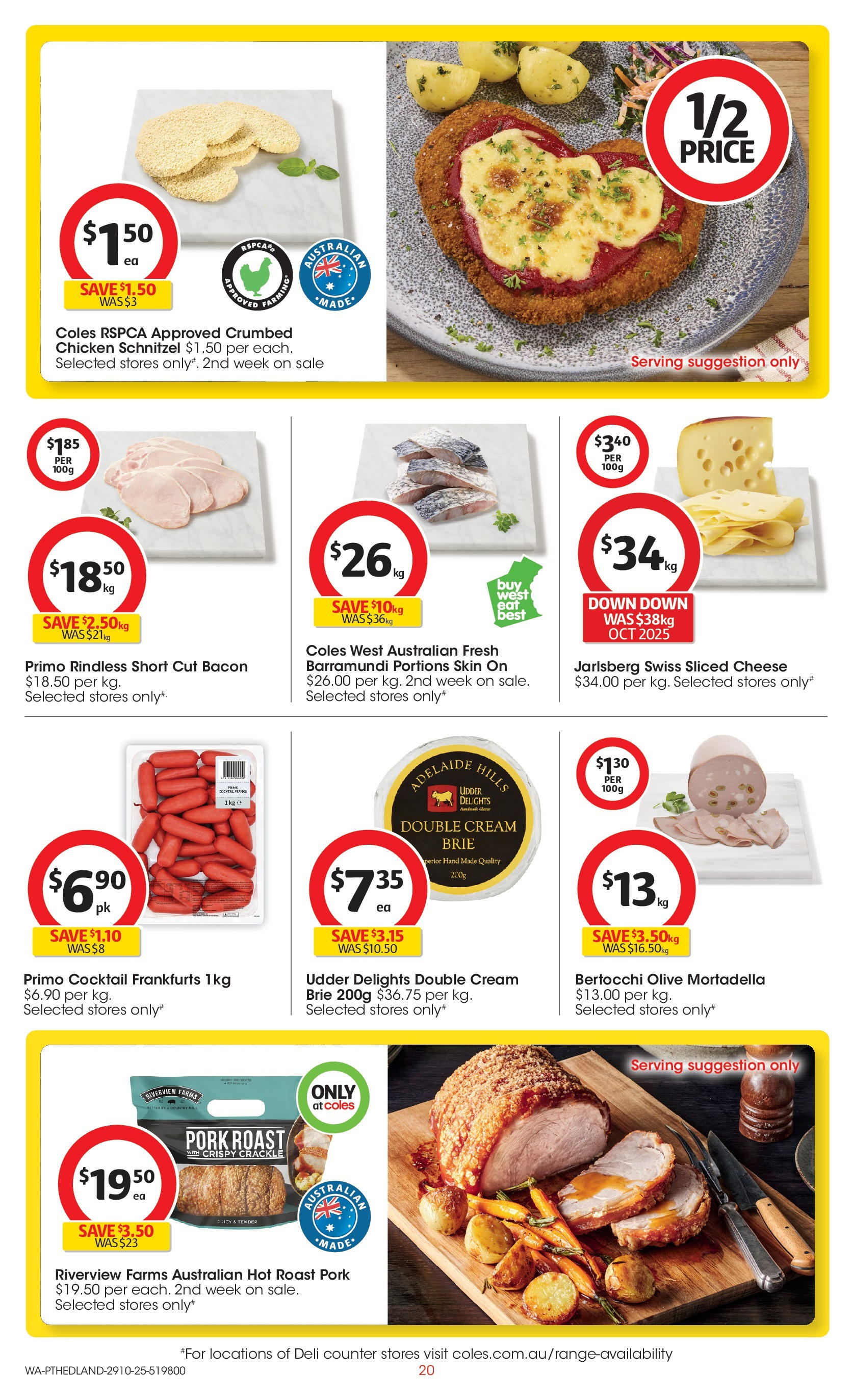 ﻿﻿Coles catalogue valid from 28/10/2025 > Online Australia | Page: 20 | Products: Cheese, Chicken, Pork, Cream