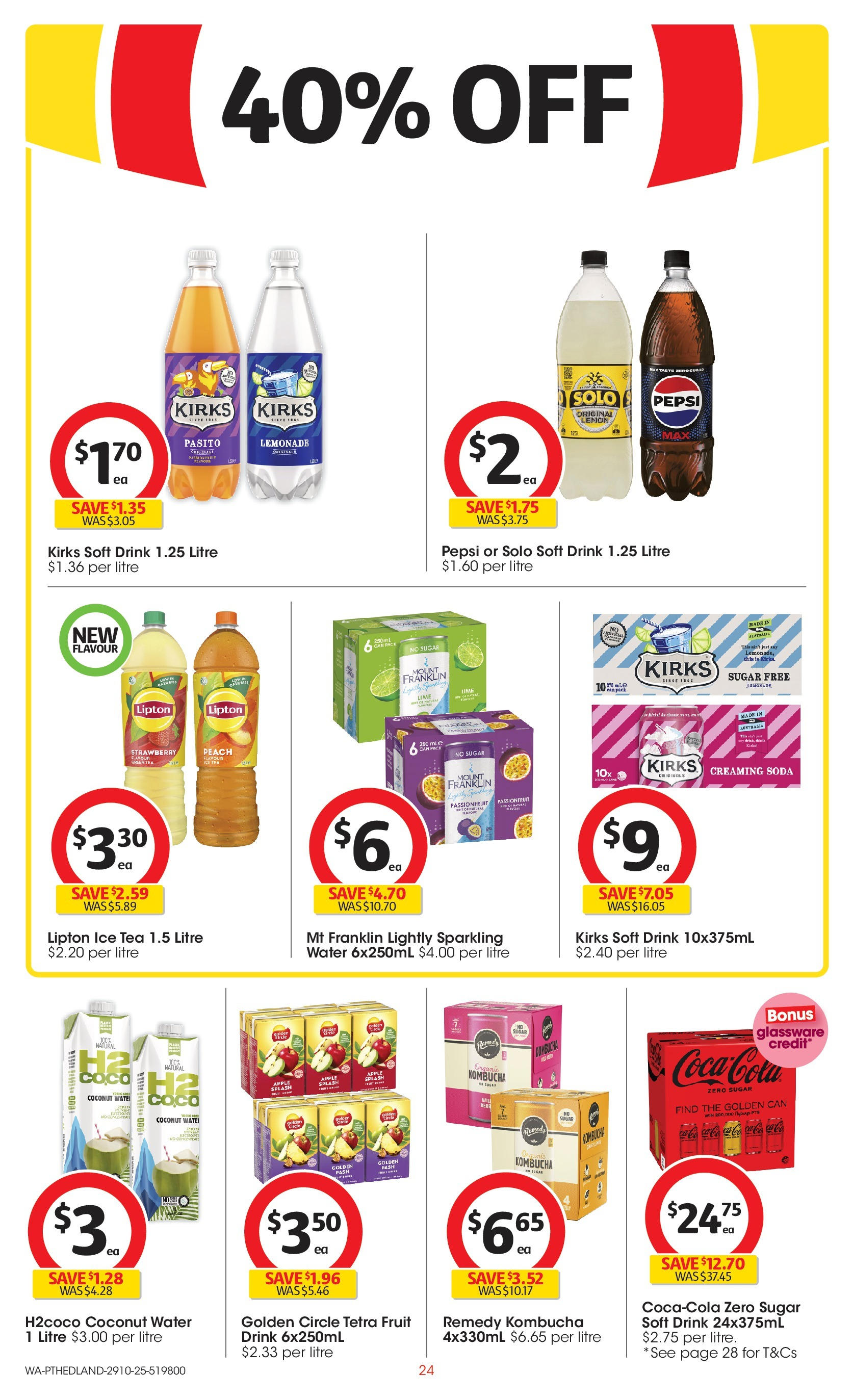﻿﻿Coles catalogue valid from 28/10/2025 > Online Australia | Page: 24 | Products: Coca Cola, Passionfruit, Sugar, Peach