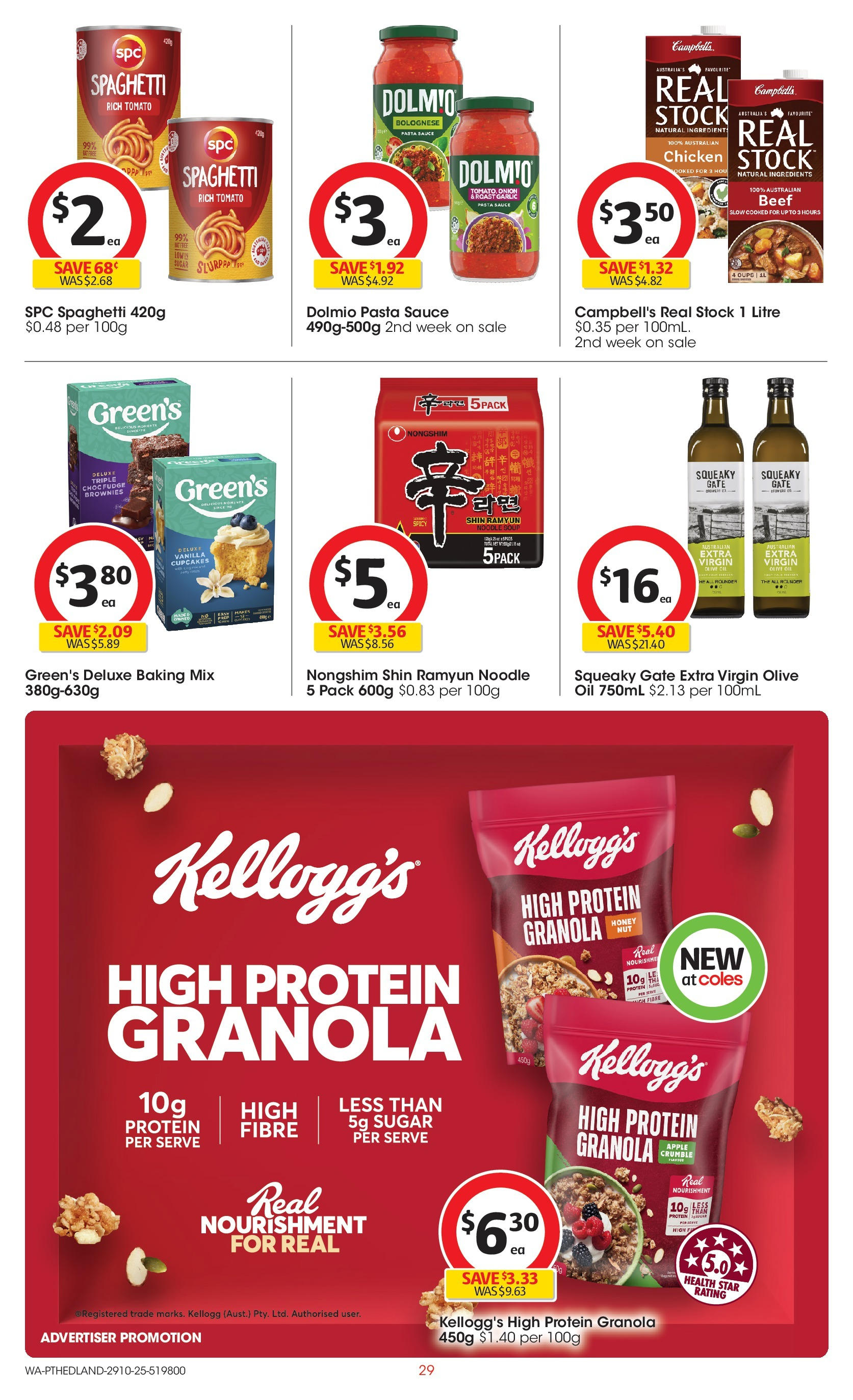 ﻿﻿Coles catalogue valid from 28/10/2025 > Online Australia | Page: 29 | Products: Oil, Granola, Chicken, Sugar