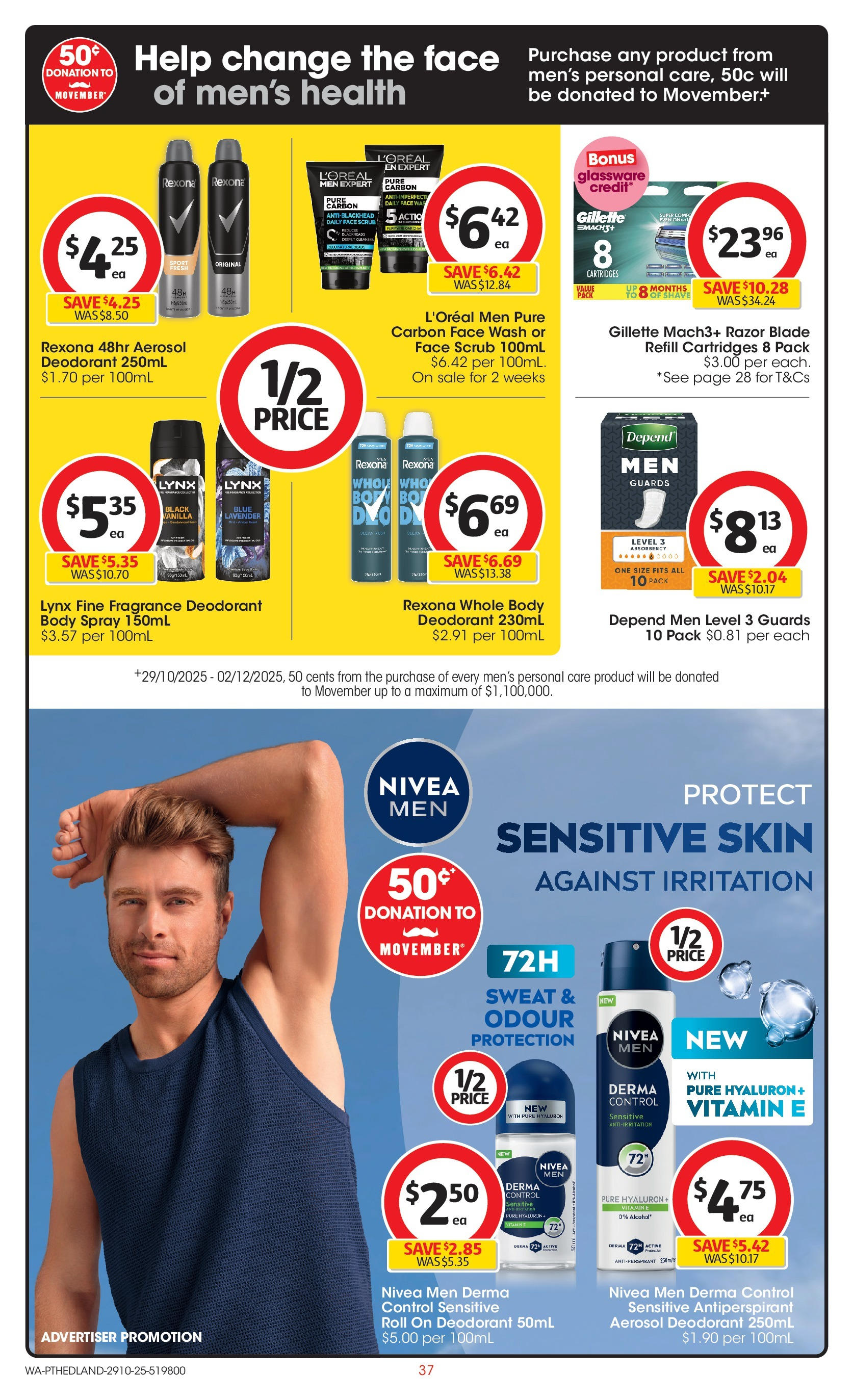 ﻿﻿Coles catalogue valid from 28/10/2025 > Online Australia | Page: 37 | Products: Glassware, Deodorant, Razor, Sensitive skin
