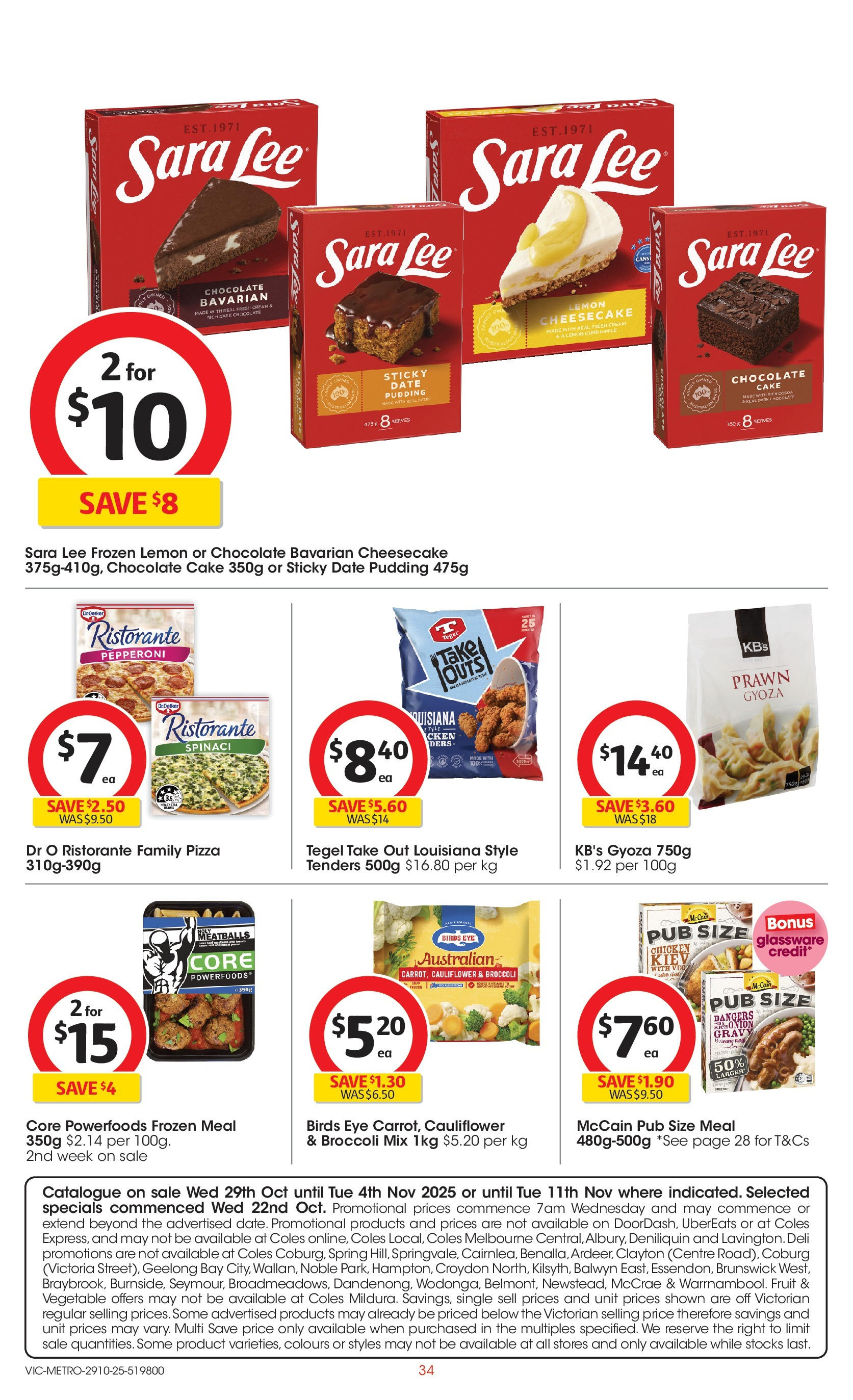 ﻿﻿Coles catalogue valid from 29/10/2025 > Online Australia | Page: 34 | Products: Pizza, Glassware, Lemon, Cauliflower