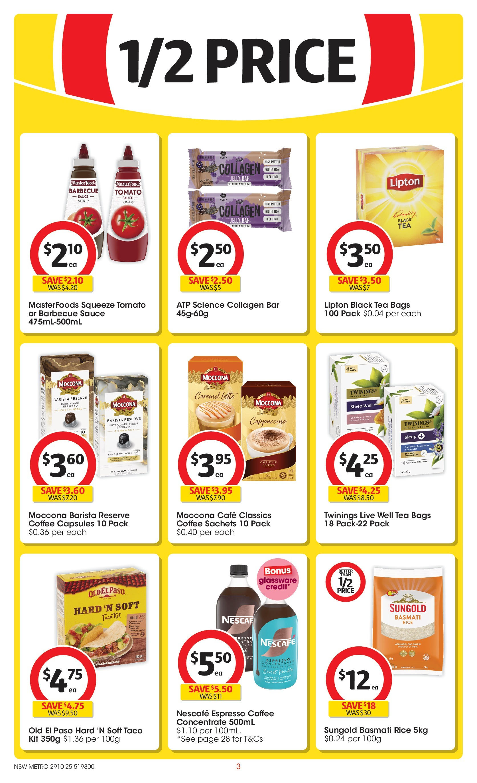 ﻿﻿Coles catalogue valid from 28/10/2025 > Online Australia | Page: 3 | Products: Glassware, Rice, Tea, Nescafe