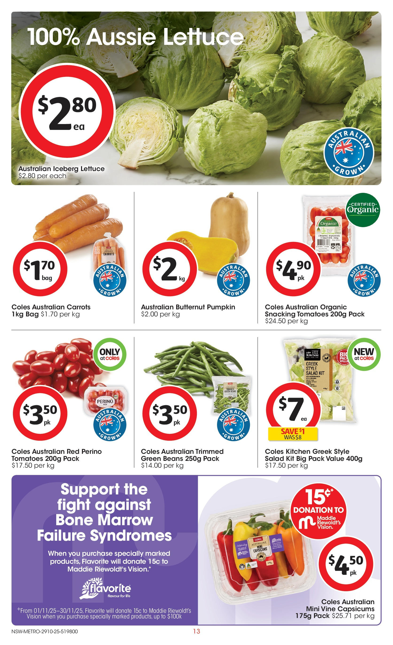 ﻿﻿Coles catalogue valid from 28/10/2025 > Online Australia | Page: 13 | Products: Tomatoes, Carrots, Salad, Bag