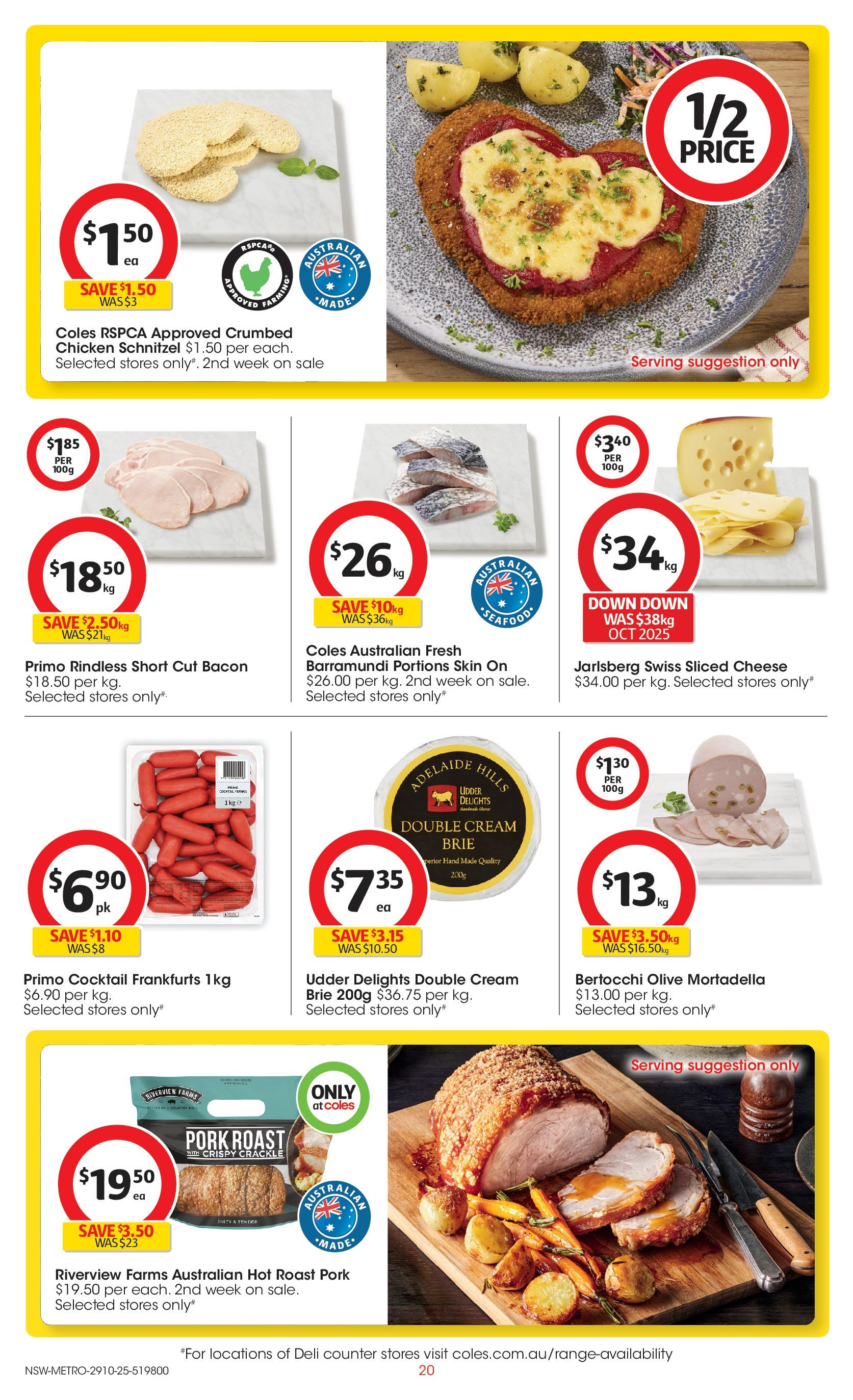 ﻿﻿Coles catalogue valid from 28/10/2025 > Online Australia | Page: 20 | Products: Bacon, Cheese, Pork, Cream