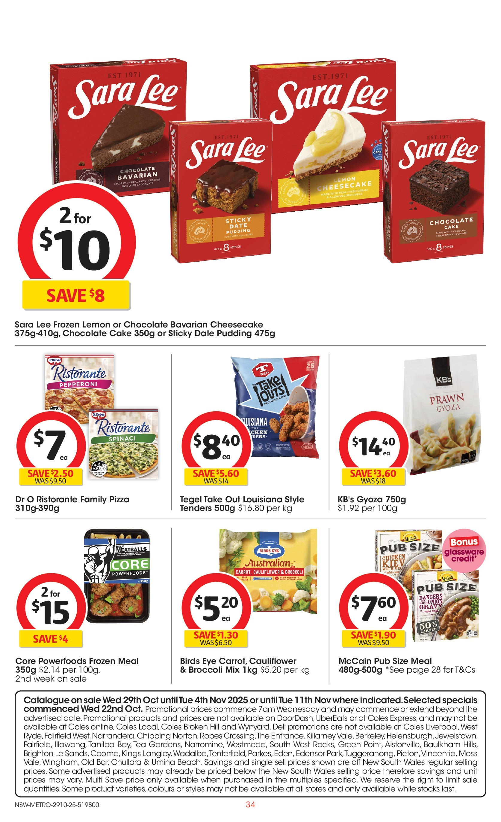 ﻿﻿Coles catalogue valid from 28/10/2025 > Online Australia | Page: 34 | Products: Pizza, Glassware, Lemon, Cauliflower