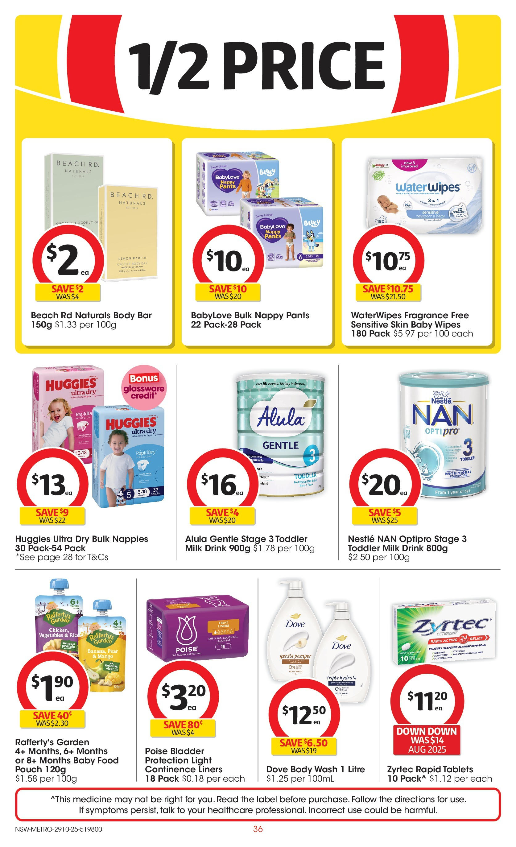 ﻿﻿Coles catalogue valid from 28/10/2025 > Online Australia | Page: 36 | Products: Light, Milk, Sensitive skin, Tablets