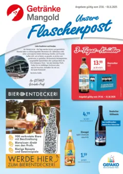 Entdecke - Getränke Mangold: Angebote ab 26.10.2025 gültig Entdecke - Getränke Mangold: Angebote ab 26.10.2025 gültig