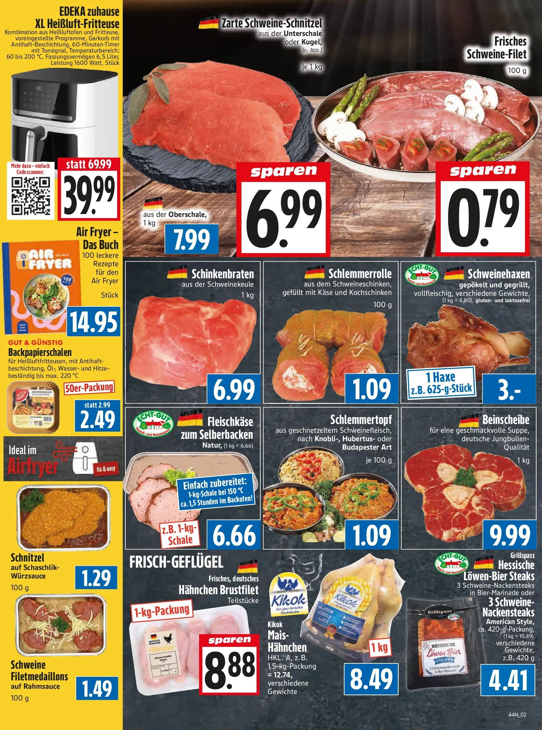 Entdecke - Edeka Hahner: Wochenangebote (ab 26.10.2025) zum Blättern | Seite: 4 | Produkte: Käse, Schnitzel, Wasser, Backofen