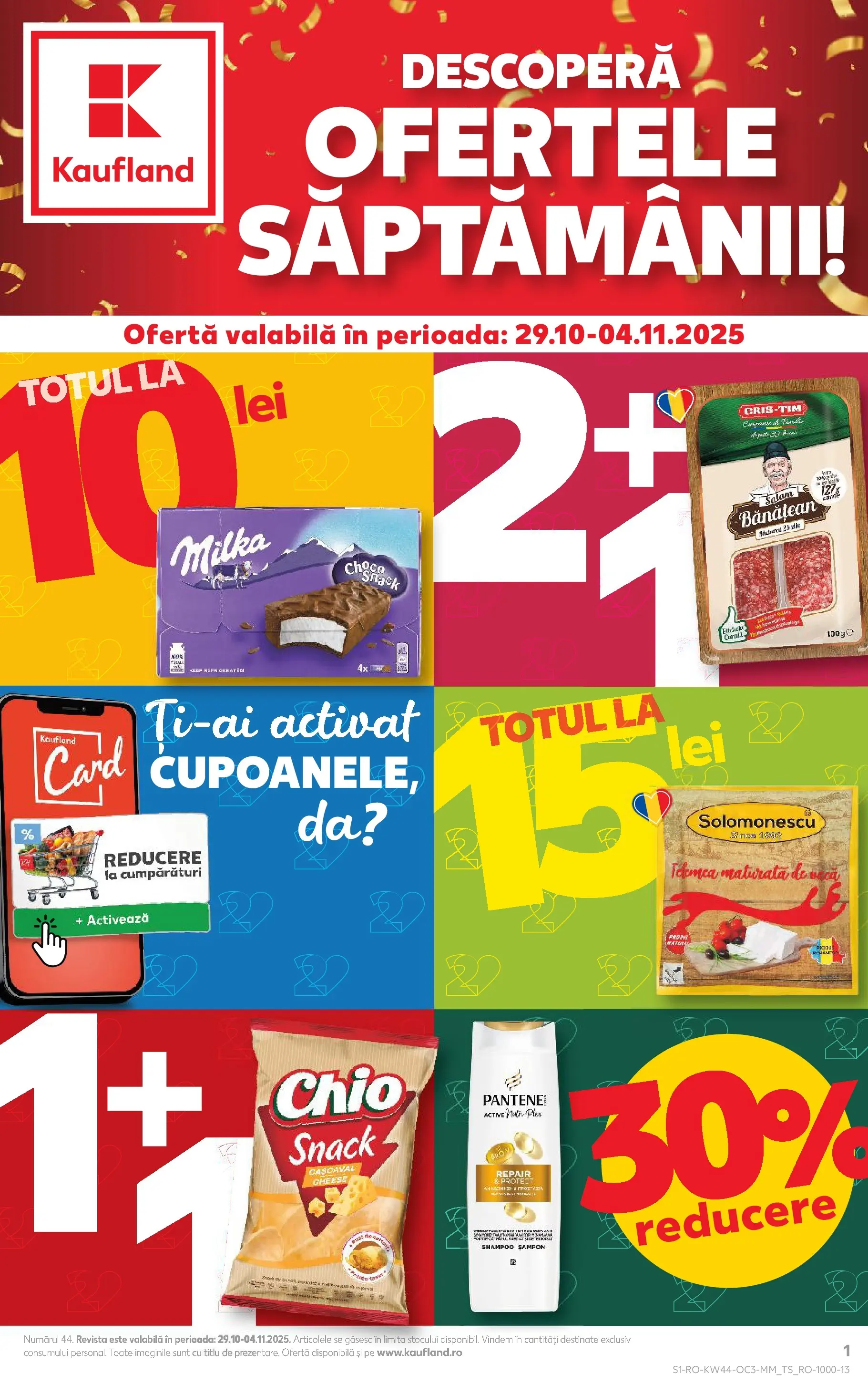 Catalog Kaufland - Constanța 28.10.2025 - Revista si Oferta | Pagină: 1 | Produse: Cașcaval, Șampon, Salam