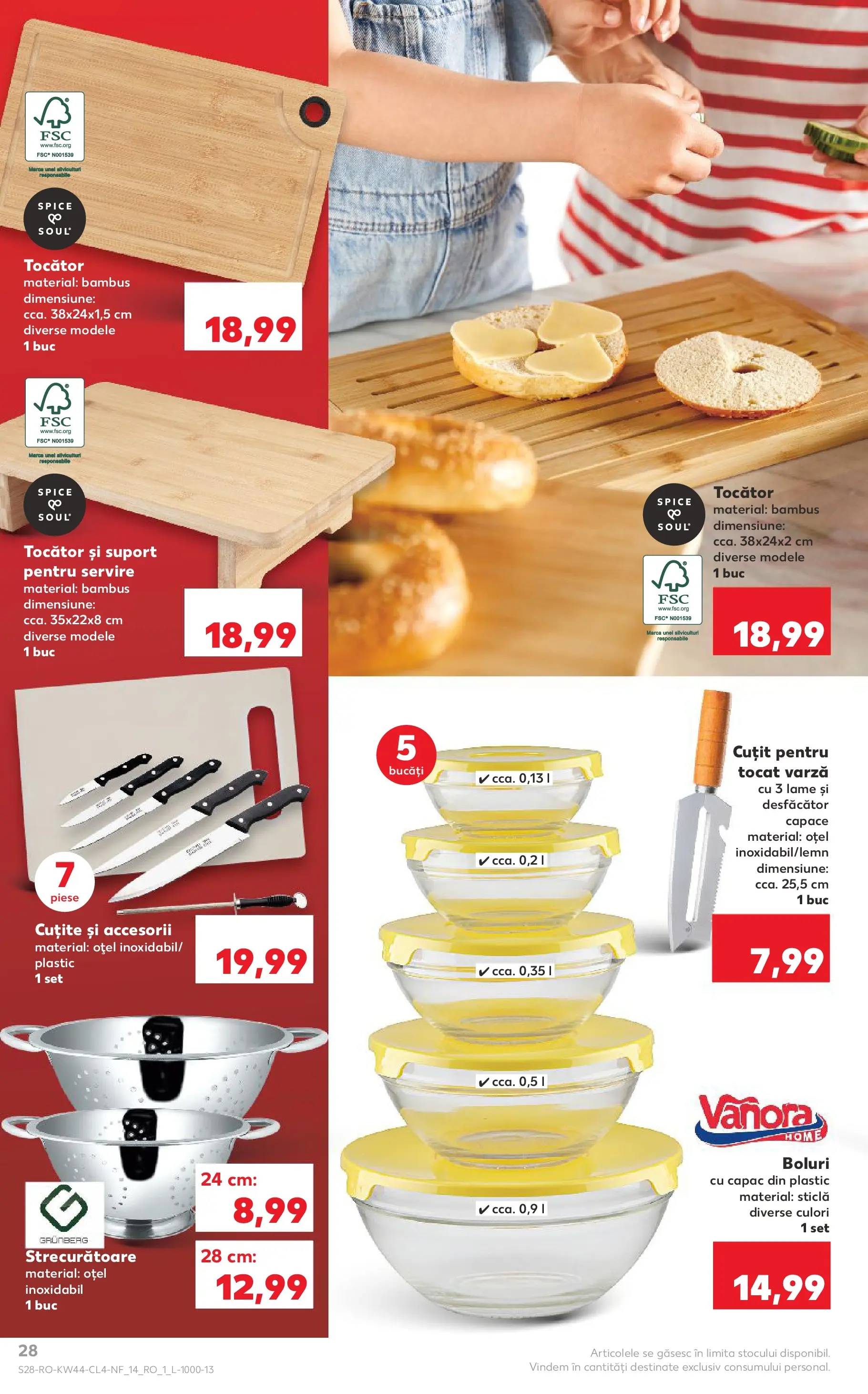 Catalog Kaufland - Constanța 29.10.2025 - Revista si Oferta | Pagină: 28 | Produse: Varză, Cuțit, Tocător