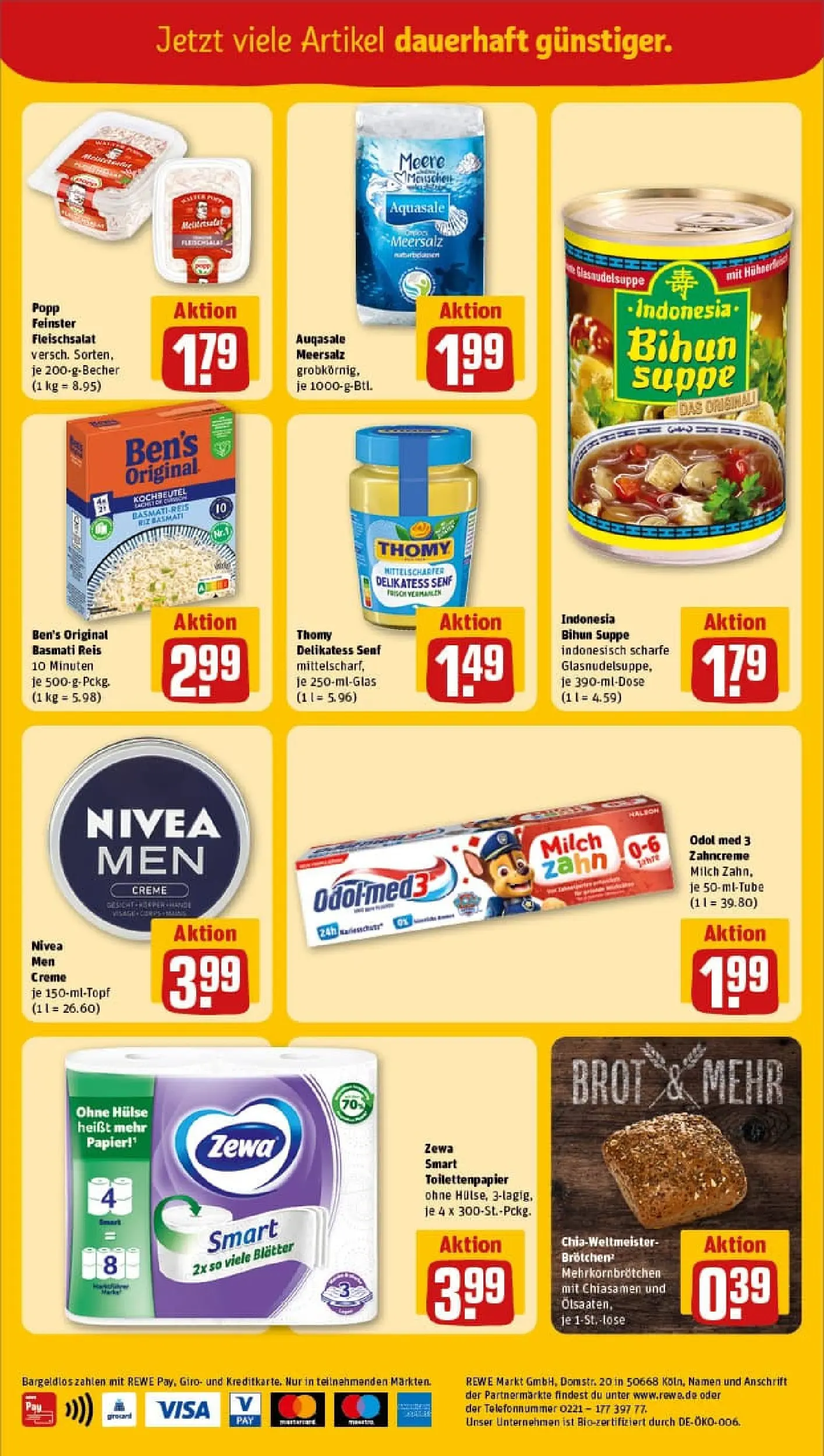 REWE Prospekt ab 26.10.2025 zum Blättern » Angebote | Seite: 4 | Produkte: Milch, Zewa, Brot, Reis