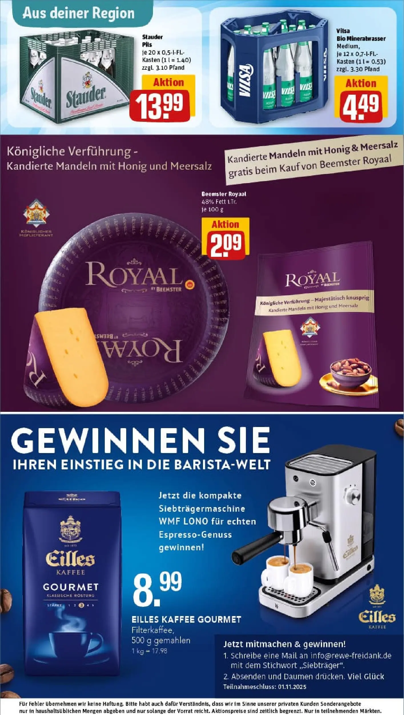 REWE Prospekt ab 26.10.2025 zum Blättern » Angebote | Seite: 34 | Produkte: Kaffee, Eilles kaffee, Pils, Mineralwasser