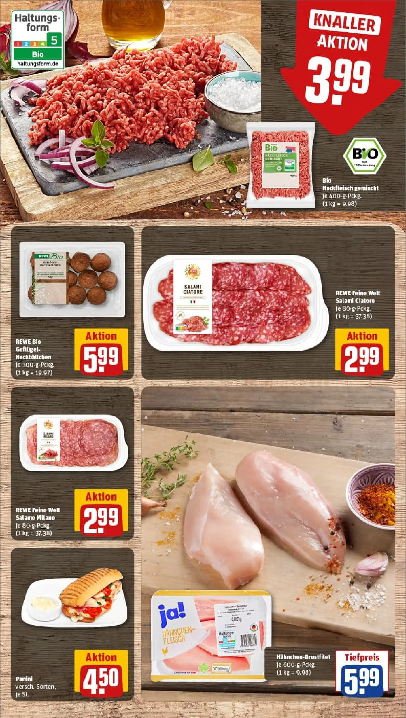 REWE Prospekt ab 26.10.2025 zum Blättern » Angebote | Seite: 10 | Produkte: Hahnchen, Salami, Fleisch, Hackfleisch