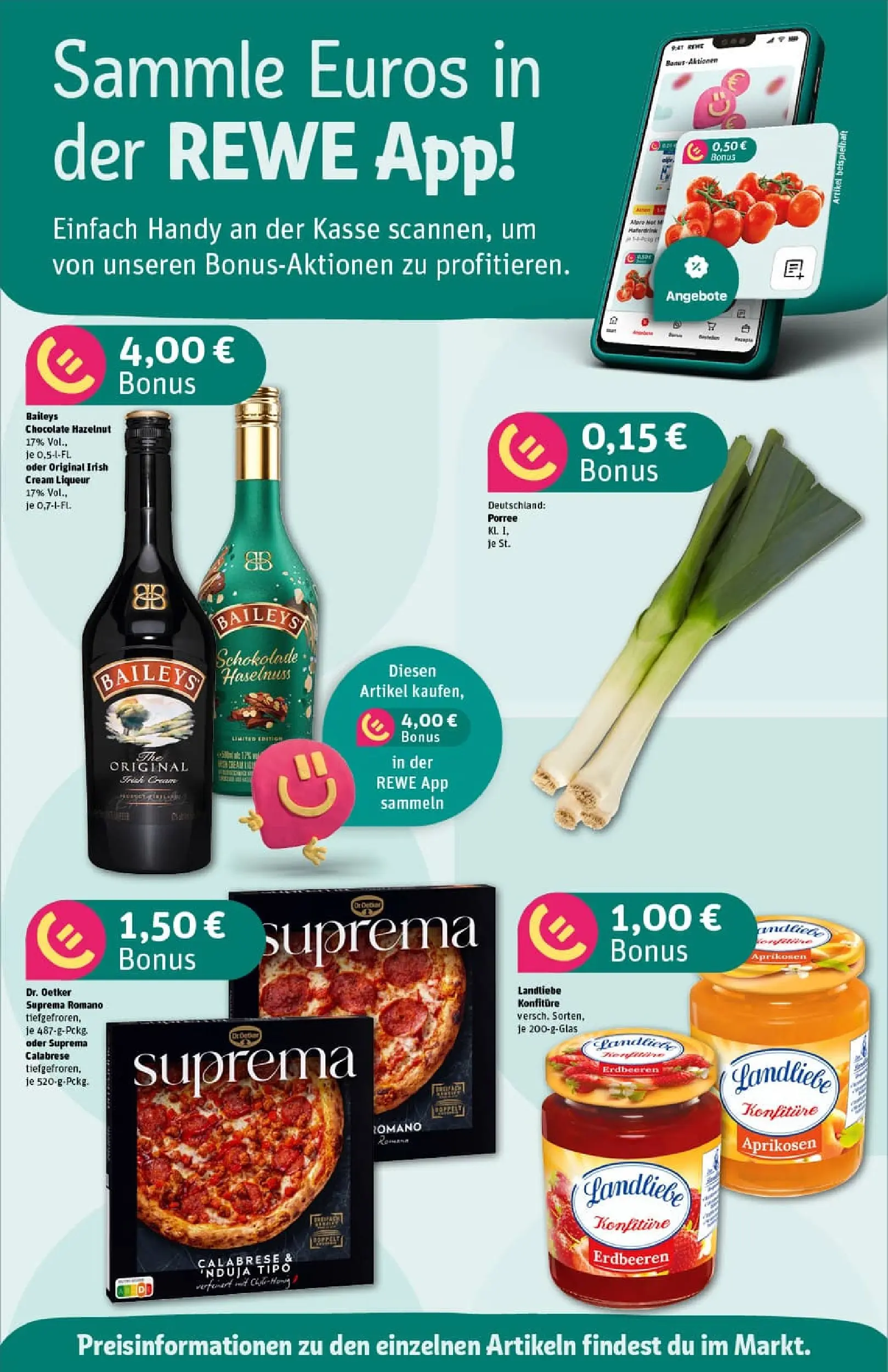 REWE Prospekt ab 26.10.2025 zum Blättern » Angebote | Seite: 4 | Produkte: Schokolade, Baileys, Pizza, Erdbeeren