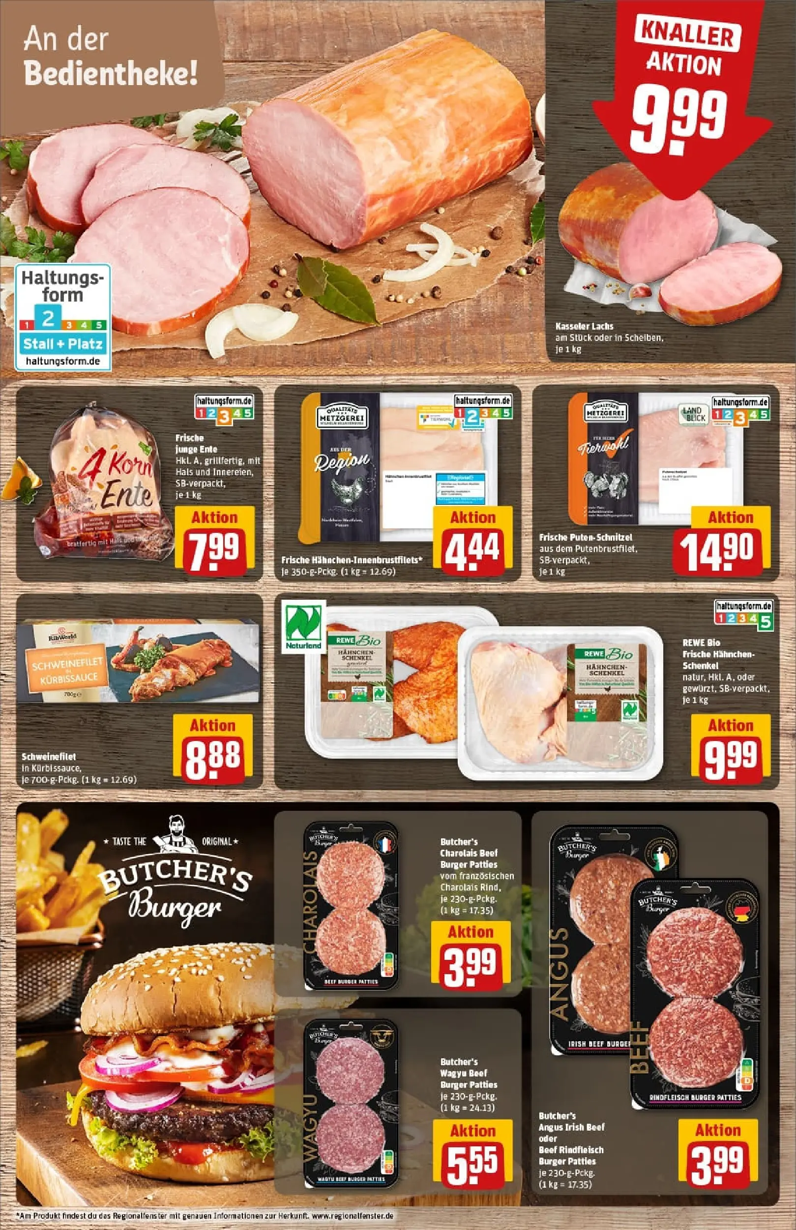 REWE Prospekt ab 26.10.2025 zum Blättern » Angebote | Seite: 10 | Produkte: Hahnchen, Schnitzel, Lachs, Rindfleisch
