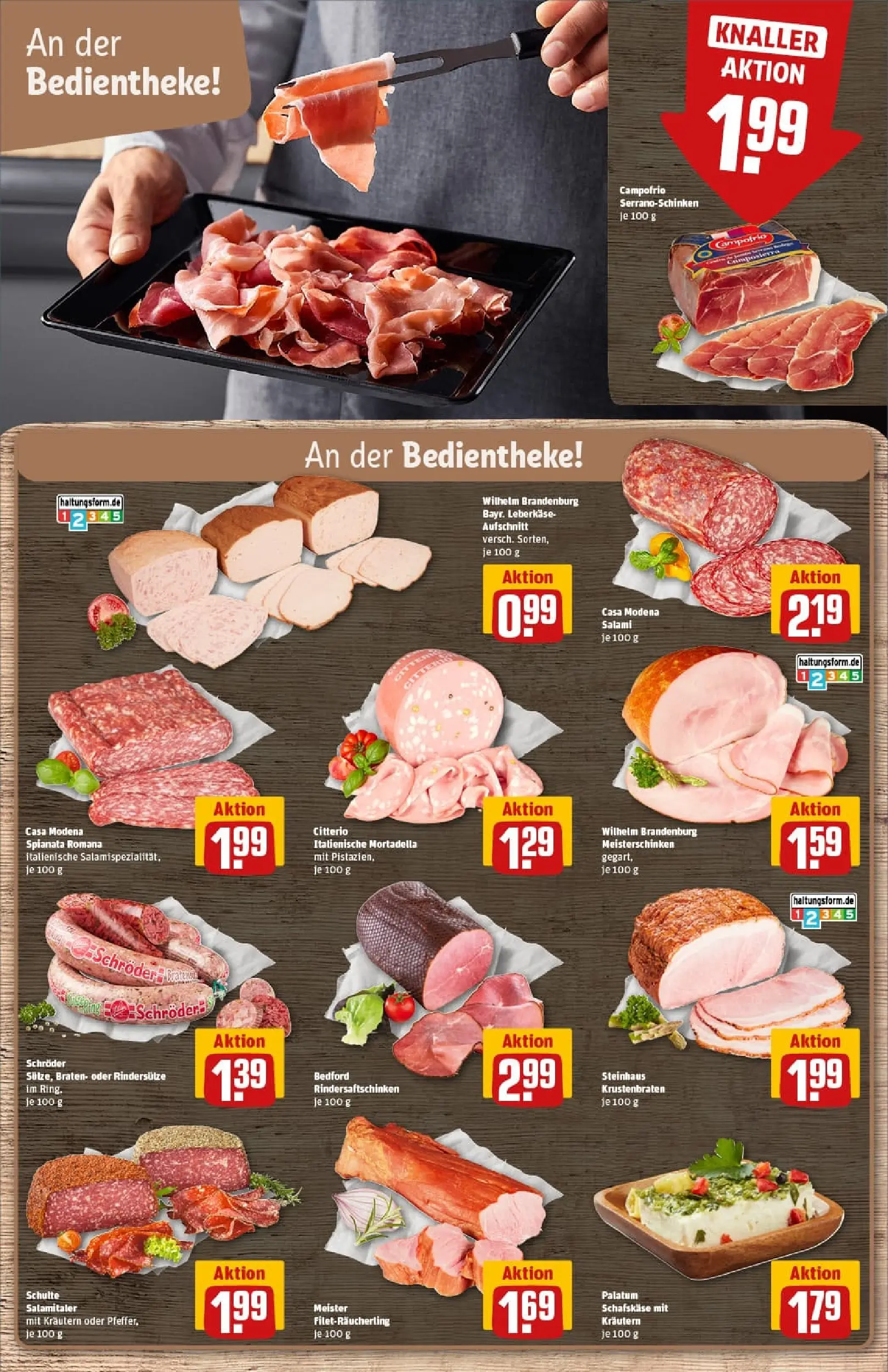 REWE Prospekt ab 26.10.2025 zum Blättern » Angebote | Seite: 12 | Produkte: Krustenbraten, Salami, Schafskase, Leberkase