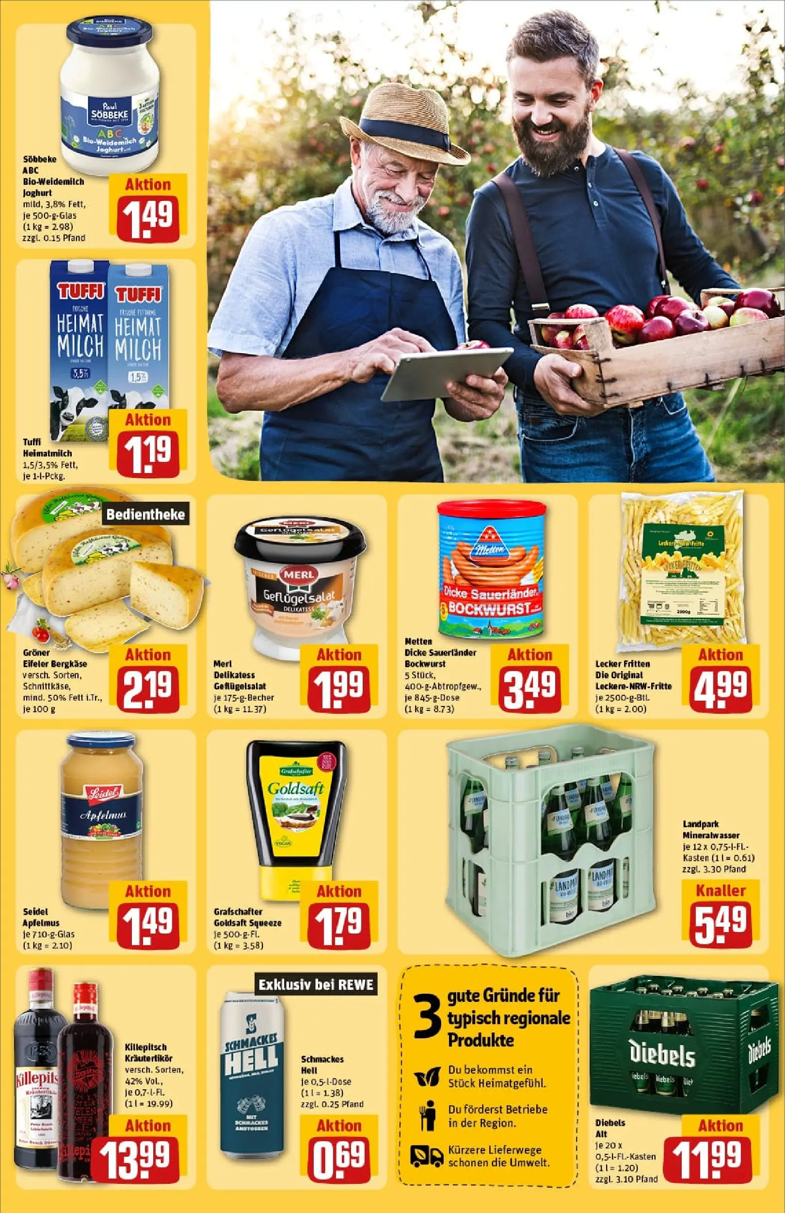 REWE Prospekt ab 26.10.2025 zum Blättern » Angebote | Seite: 27 | Produkte: Bockwurst, Dicke sauerlander bockwurst, Mineralwasser, Apple