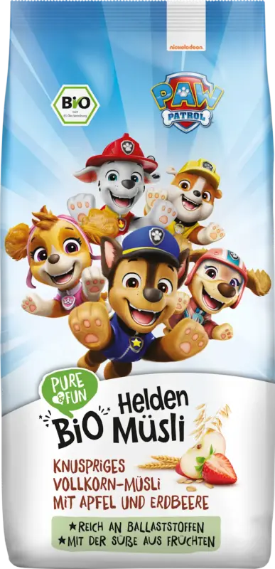 PURE & FUN Kindermüsli Knusper Vollkorn mit Apfel & Erdbeere, ab 3 Jahren