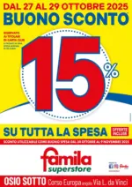 Famila Superstore BUONO SCONTO 15% su tutta la spesa - al 29.10.2025