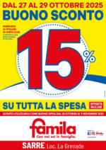 Famila BUONO SCONTO 15% su tutta la spesa - al 29.10.2025