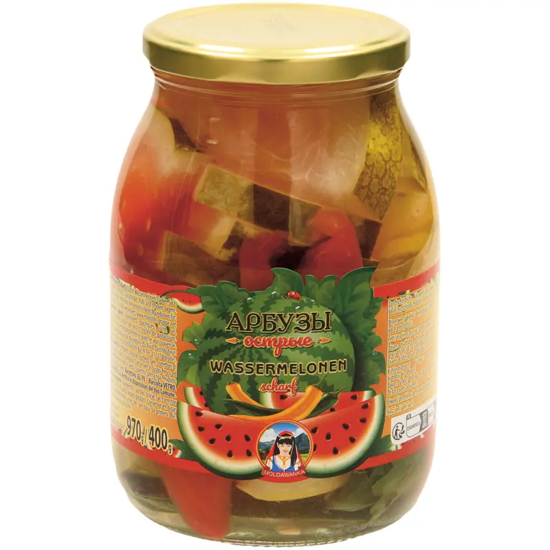 Eingelegte Wassermelonen, scharf